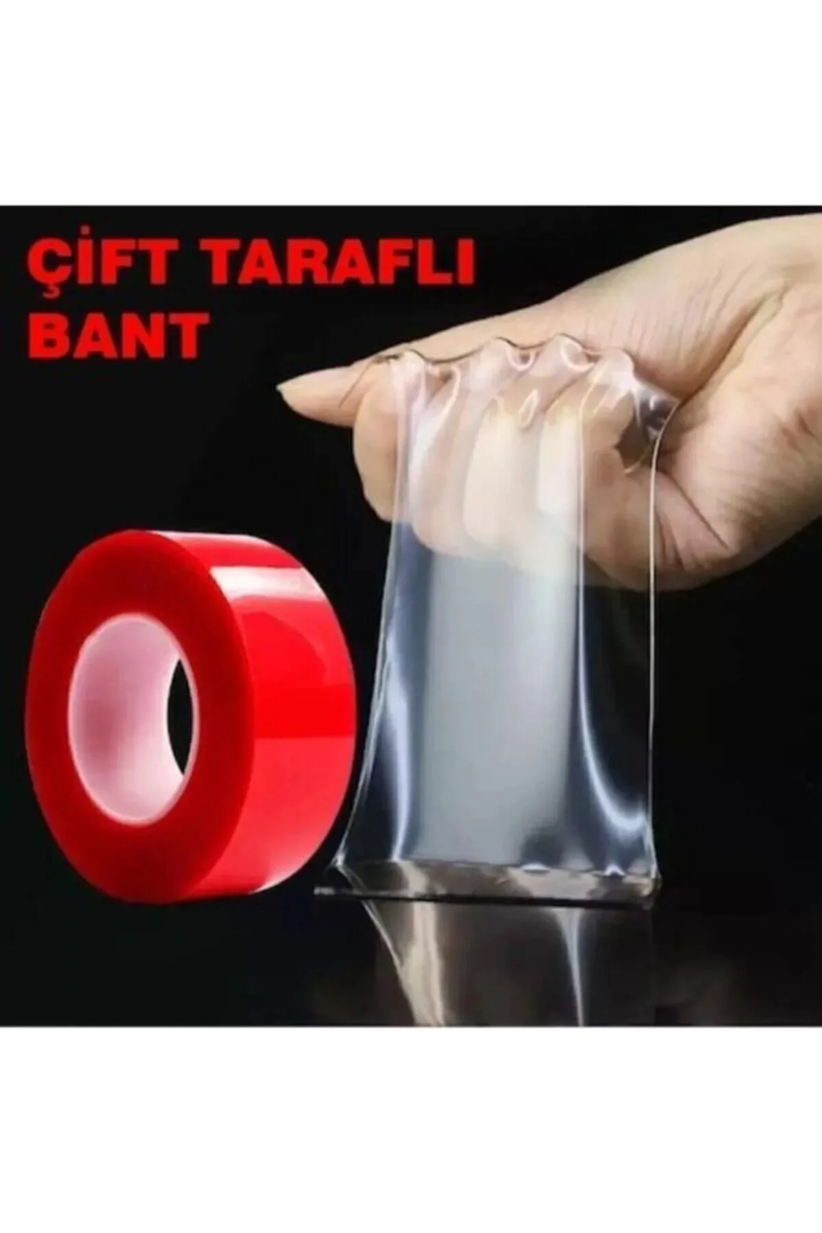 Çift Taraflı Şeffaf Silikon Bant – 2 m × 1,8 mm Montaj Bandı, Day