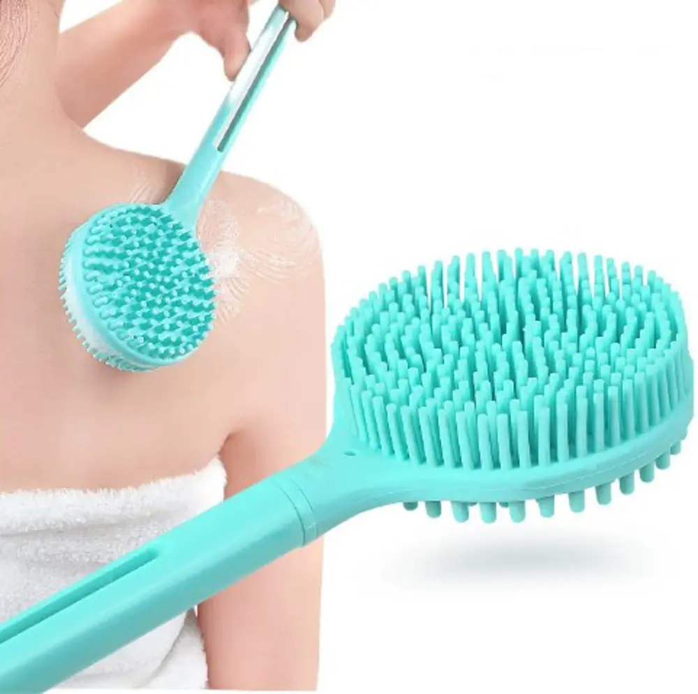 Çift Taraflı Silikon Uzun Saplı Banyo Fırçası CM-331 Çift Taraflı Silikon Uzun Saplı Banyo Fırçası CM-331