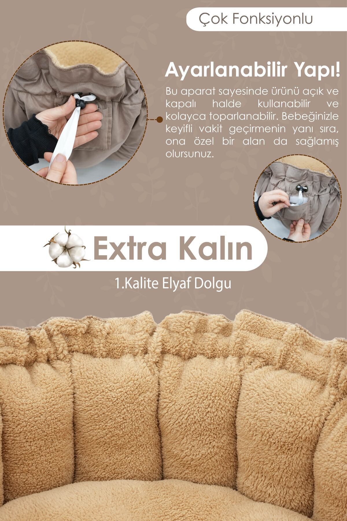 Mordesign Çift Taraflı Teddy Kumaş Bebek Yatağı Ve Oyun Halısı, Babynest, O Mordesign Çift Taraflı Teddy Kumaş Bebek Yatağı Ve Oyun Halısı, Babynest, O