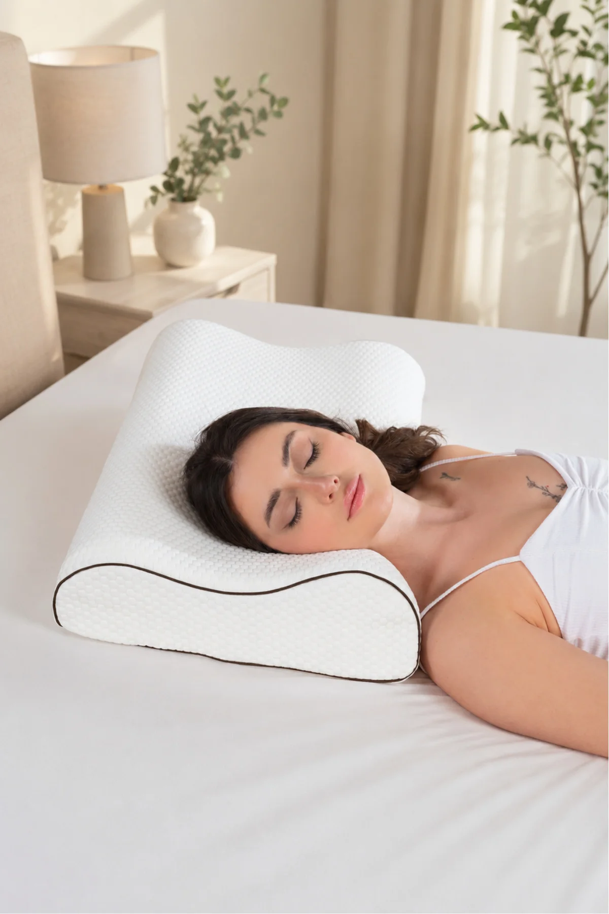 Çift Taraflı Yüksek Boyun Destekli Yastık Visco Yastık - 60x40x14-12cm 1450 Gram