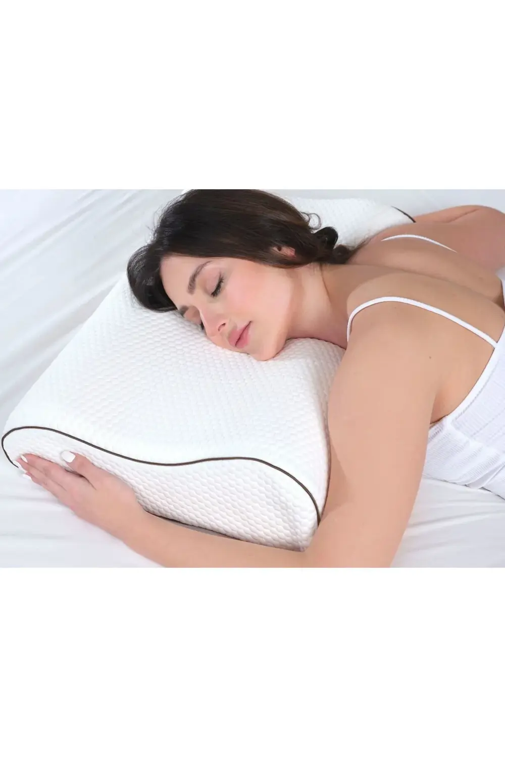 Çift Taraflı Yüksek Boyun Destekli Yastık Visco Yastık - 60x40x14