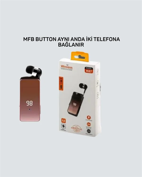 Çift Telefon İçin Bluetooth 5.3 Klipsli Kulaklık – MFB Çok Noktalı Bağlantı