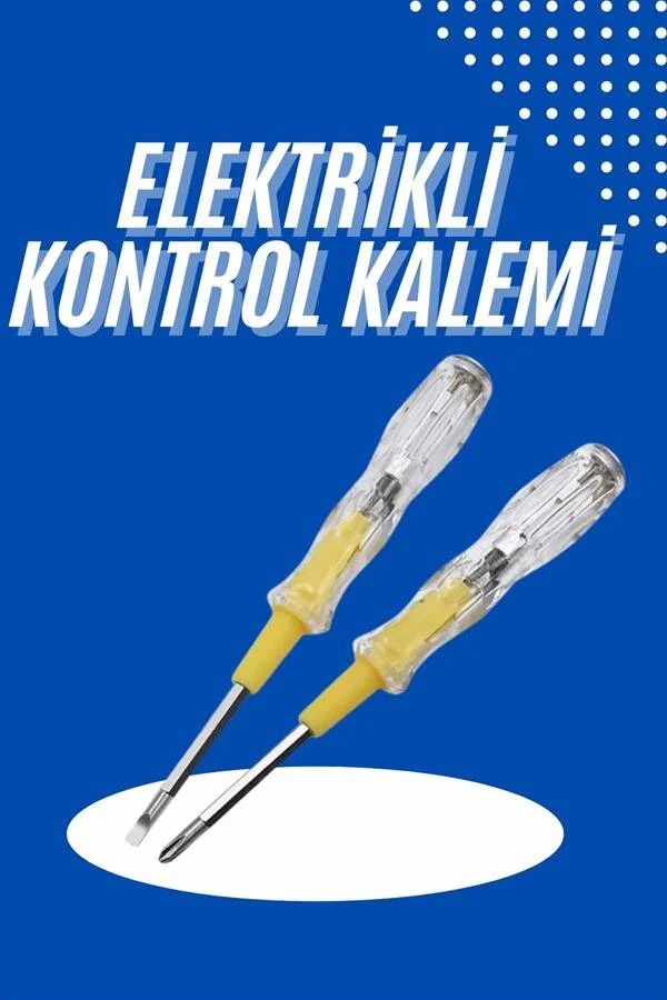 Çift Uçlu Kontrol Kalemi Elektrik Test Kalemi Şeffaf - Güvenli Elektrik Kontrolü