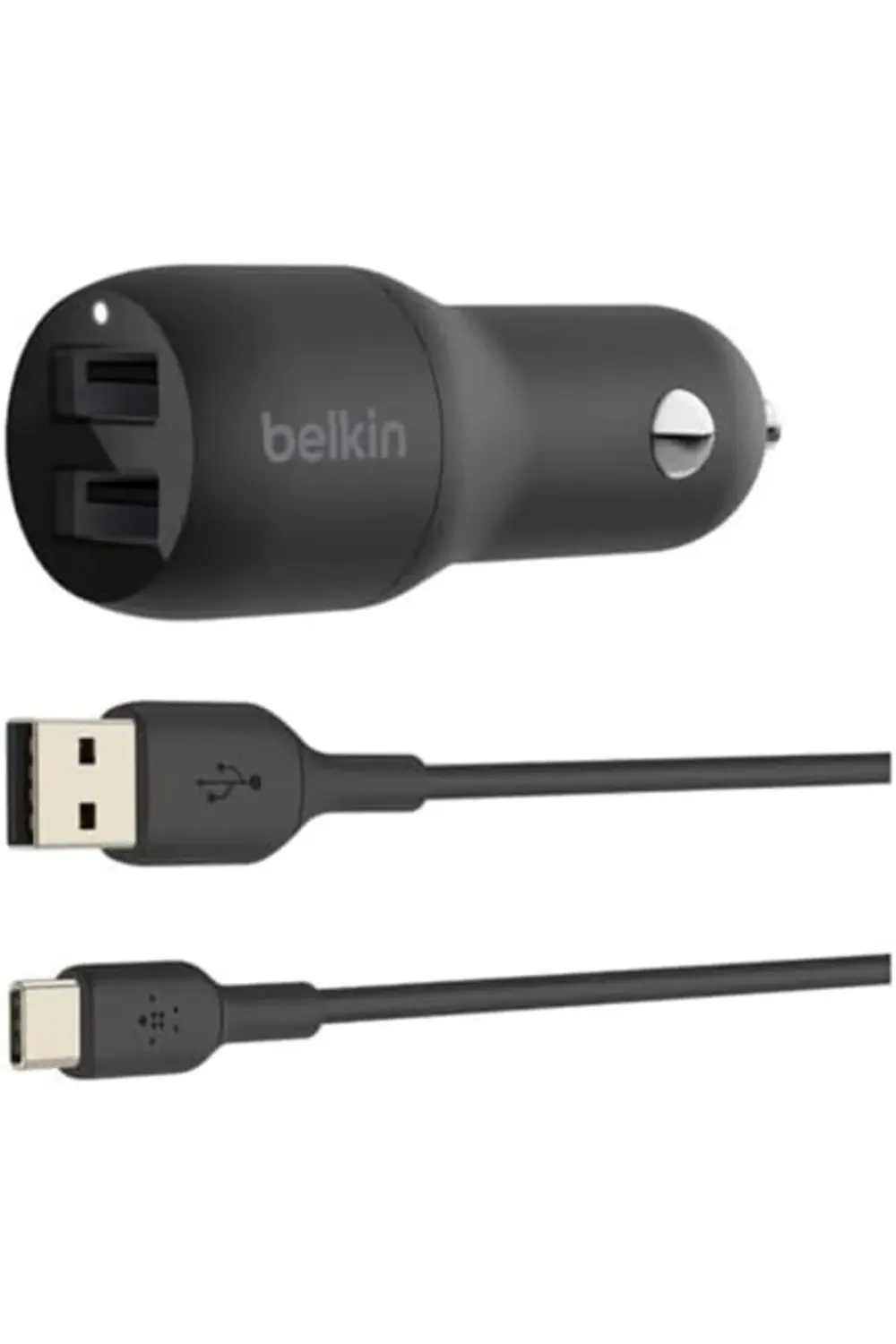 Çift USB Araç Şarj Cihazı 24 W + USB-C Kablosu (Boost Charge Çift