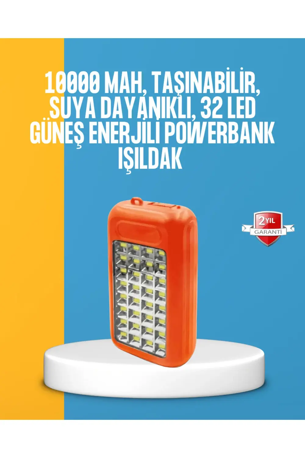 Çift USB Çıkışlı Güneş Enerjili Aydınlatmalı Powerbank