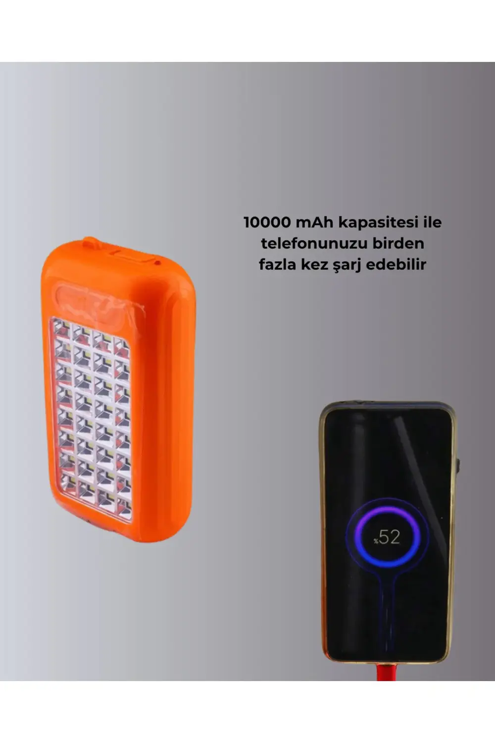 Çift USB Çıkışlı Güneş Enerjili Aydınlatmalı Powerbank