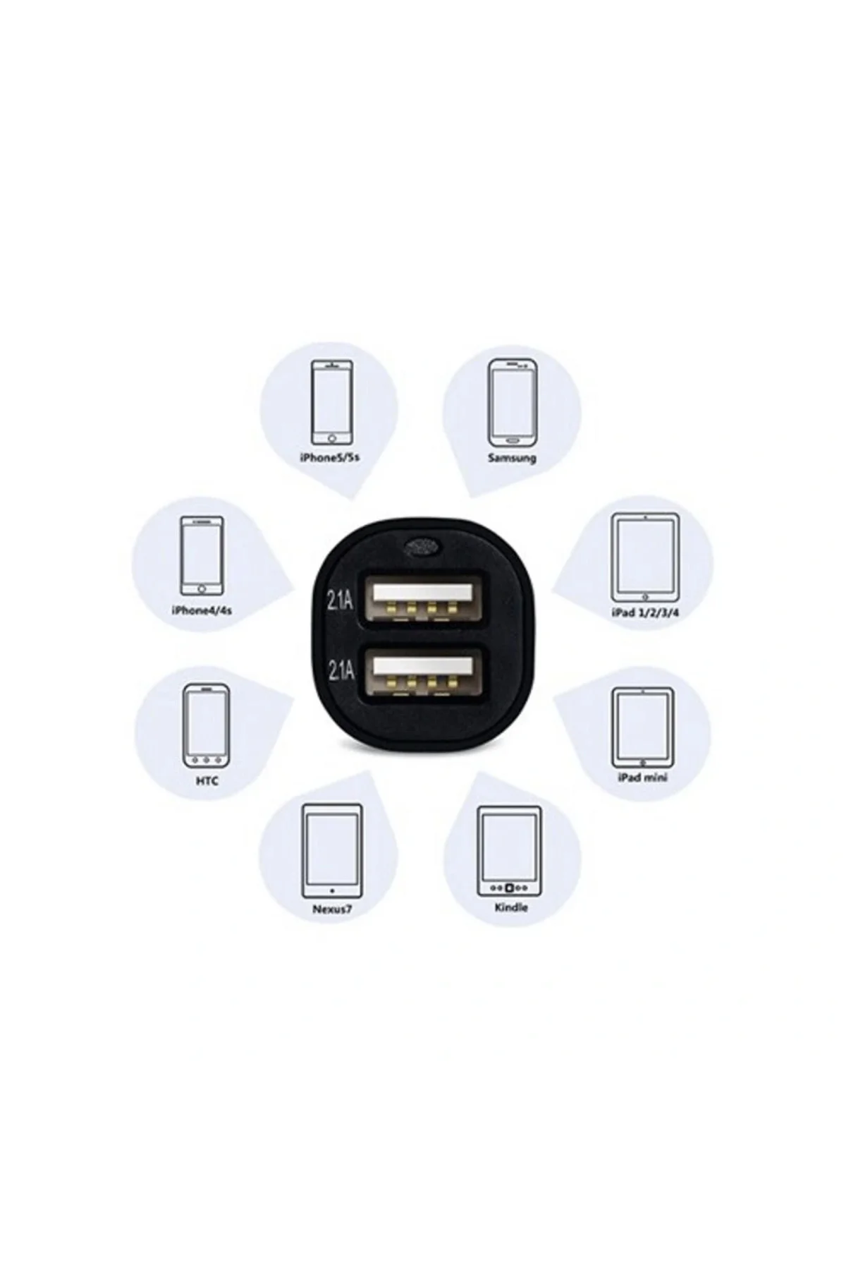Çift Usb Girişli 2.1 Amp Araç Çakmak Soketi - Görsel 3