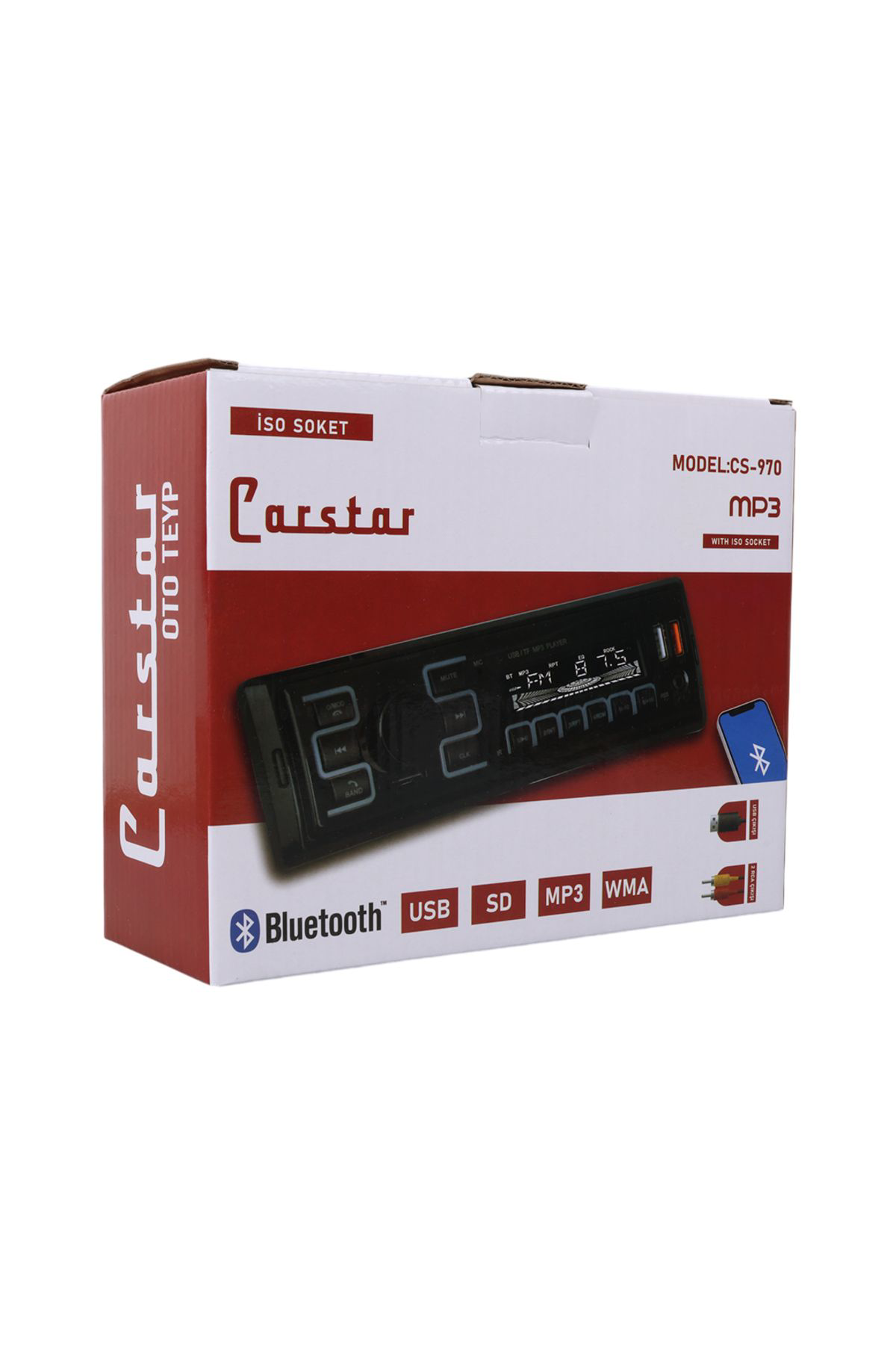 Ok Aksesuar Çift Usb/Sd/Fm/Aux/Bluetooth Kumandali Oto Teyp 4X60 Watt Cs-970