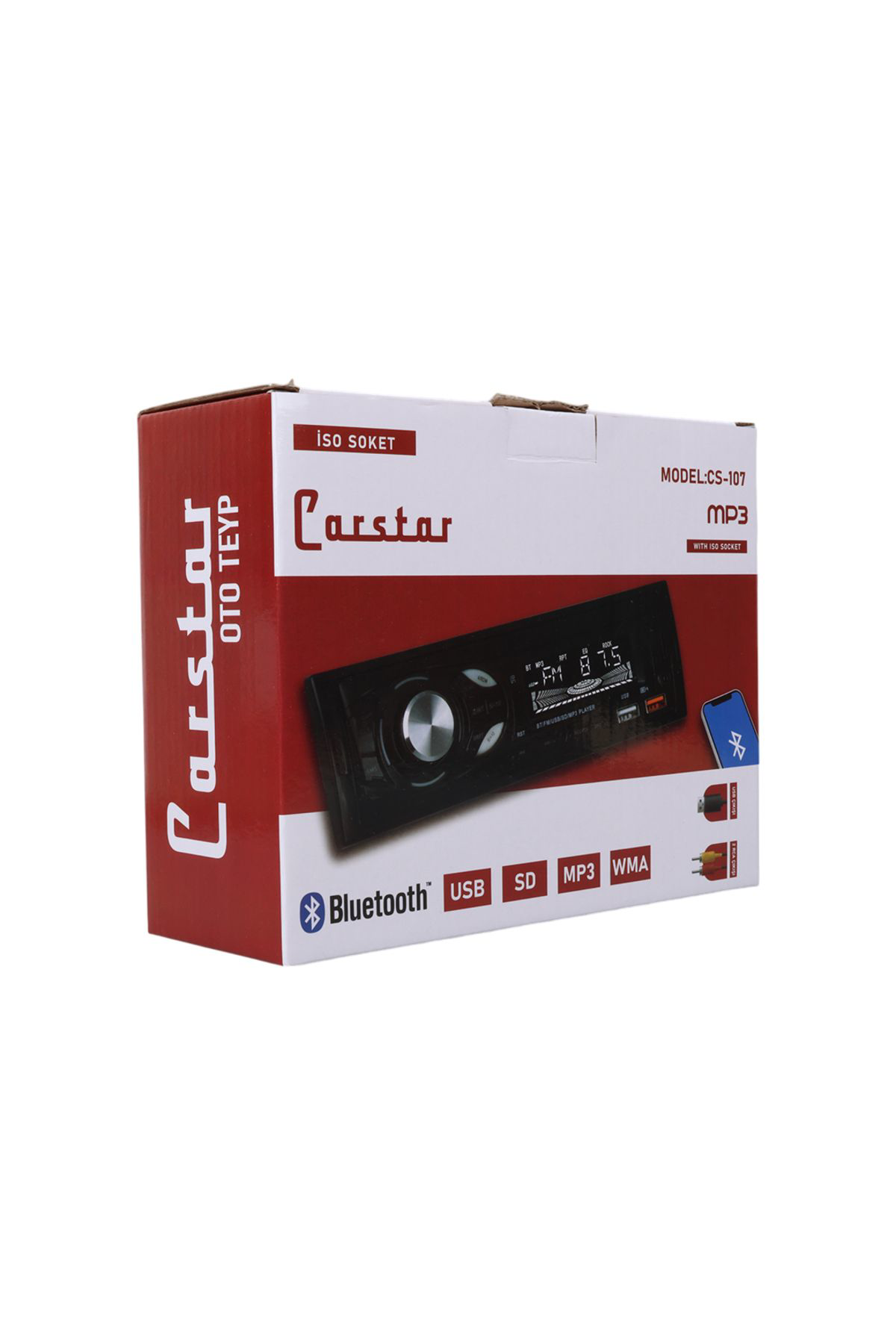 Ok Aksesuar Çift Usb/Sd/Fm/Aux/Bluetooth Kumandali Oto Teyp 4X60 Watt Cs-107