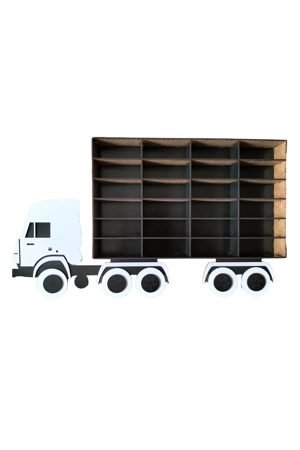 Çift Vagonlu Çocuk Odası Oyuncak Araba Rafı 44 Araç Kapasiteli Ka