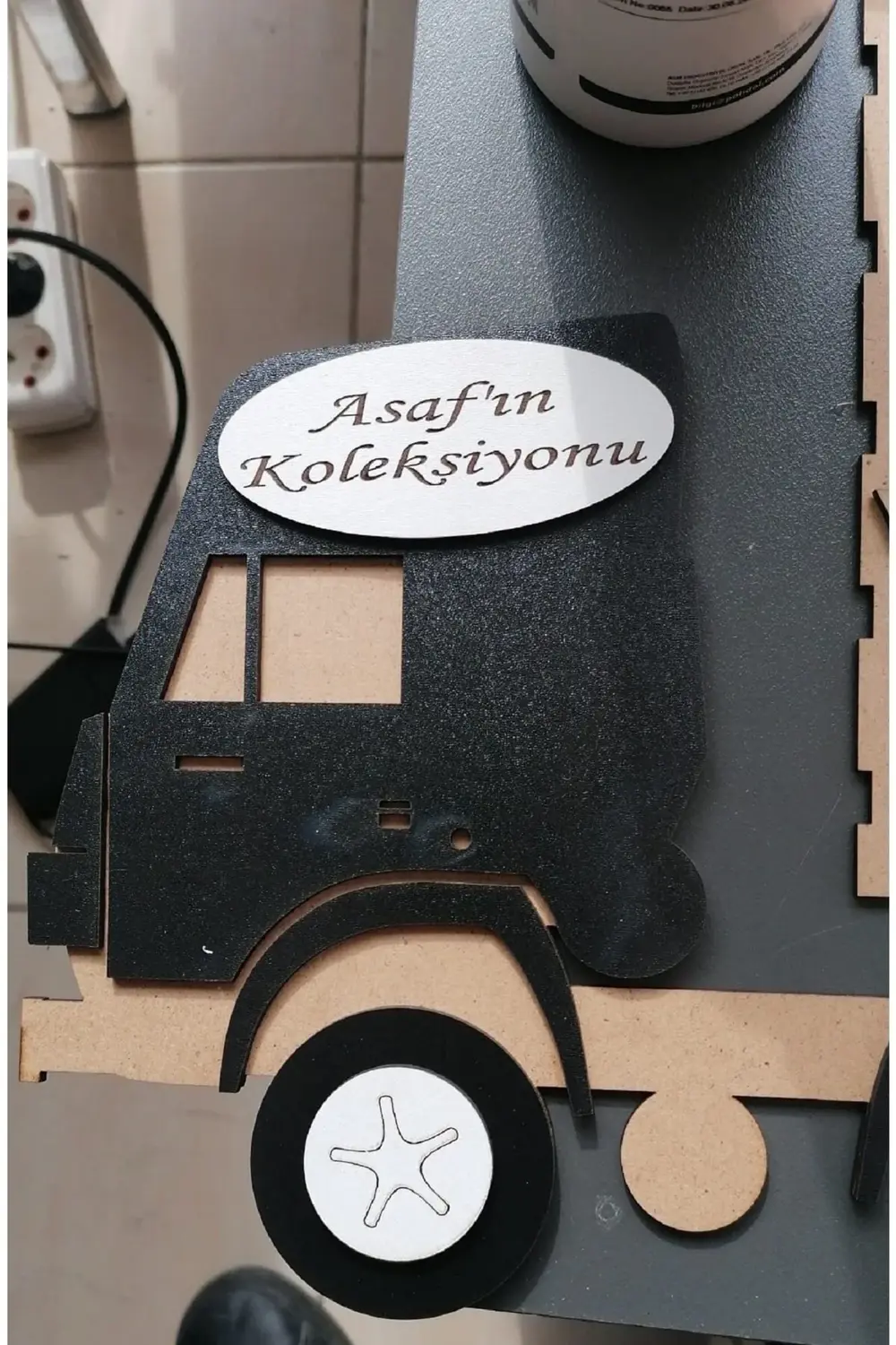 Çift Vagonlu Çocuk Odası Oyuncak Araba Rafı 44 Araç Kapasiteli Ka