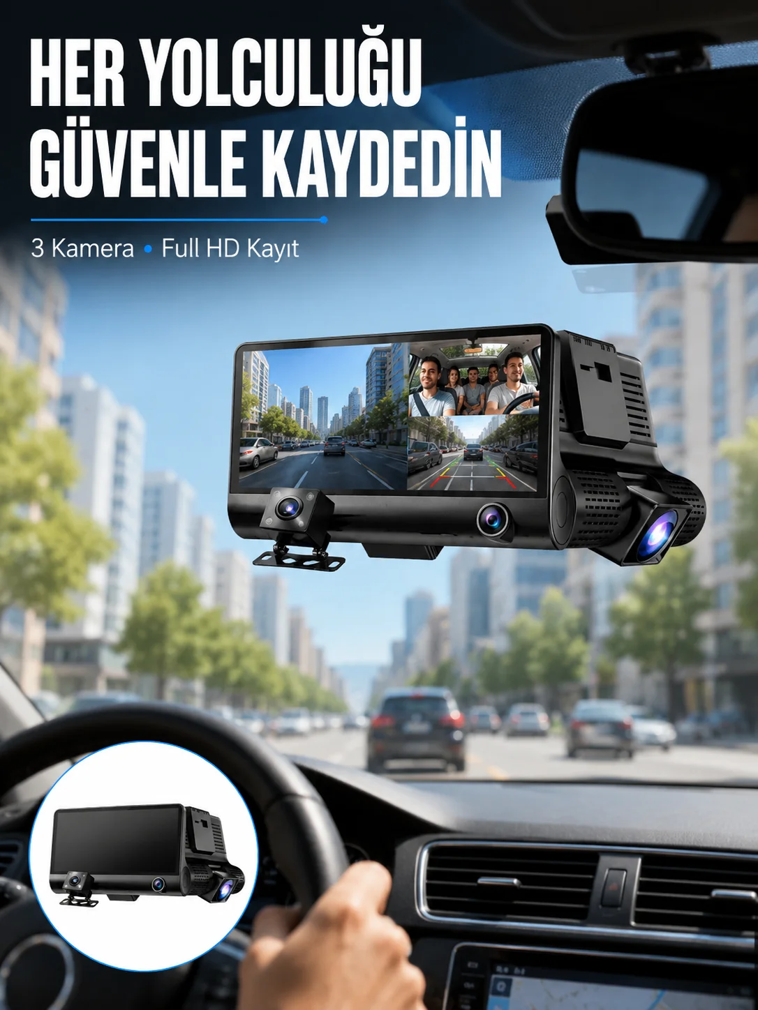 Çift ve Üçlü Lens Seçeneği ile Tüm Açılardan Kayıt Yapan Araç Kamerası Yeni Nesil Fiyatı, Yorumları ve Özellikleri