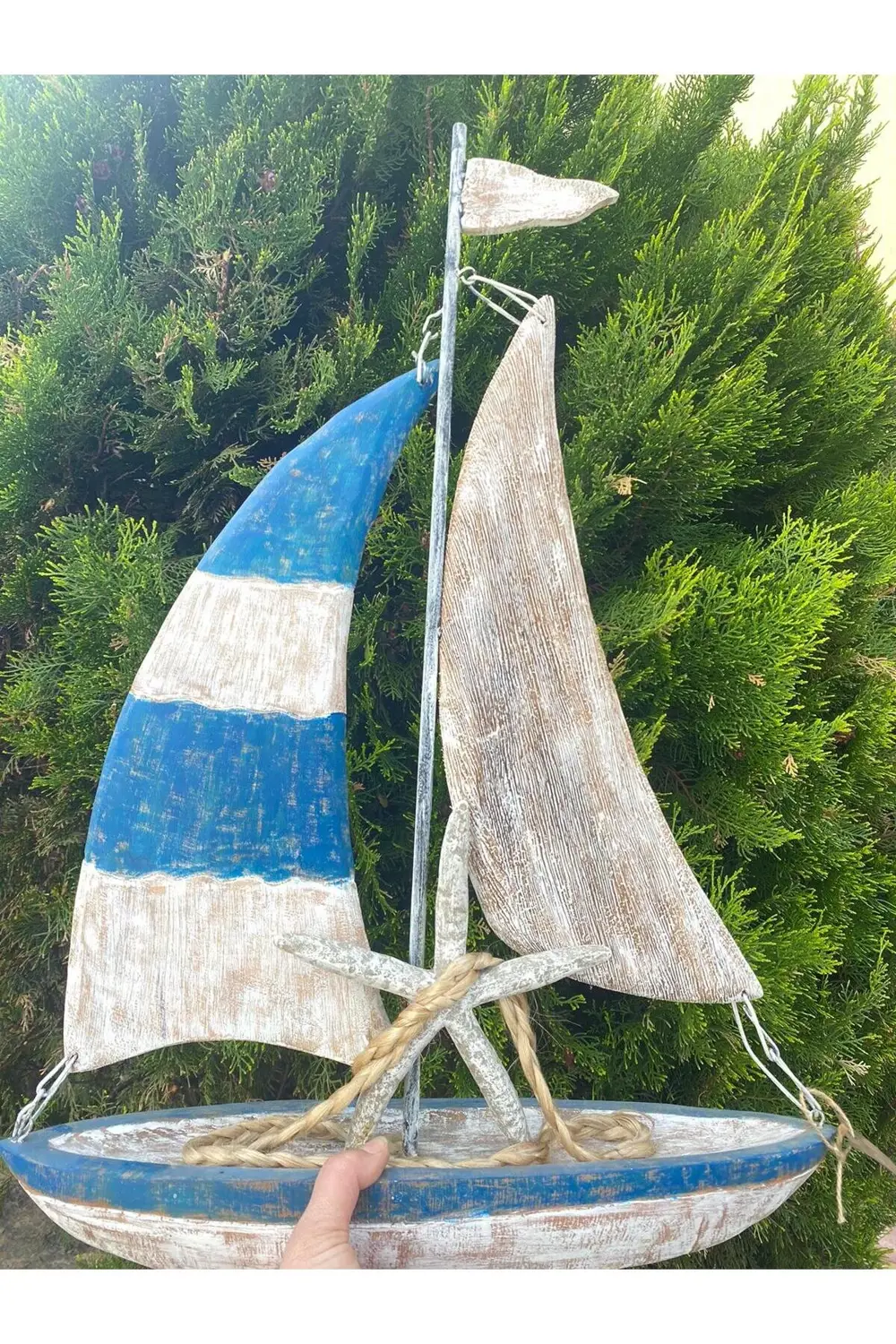 Çift Yelkenli Dekoratif Ahşap Gemi