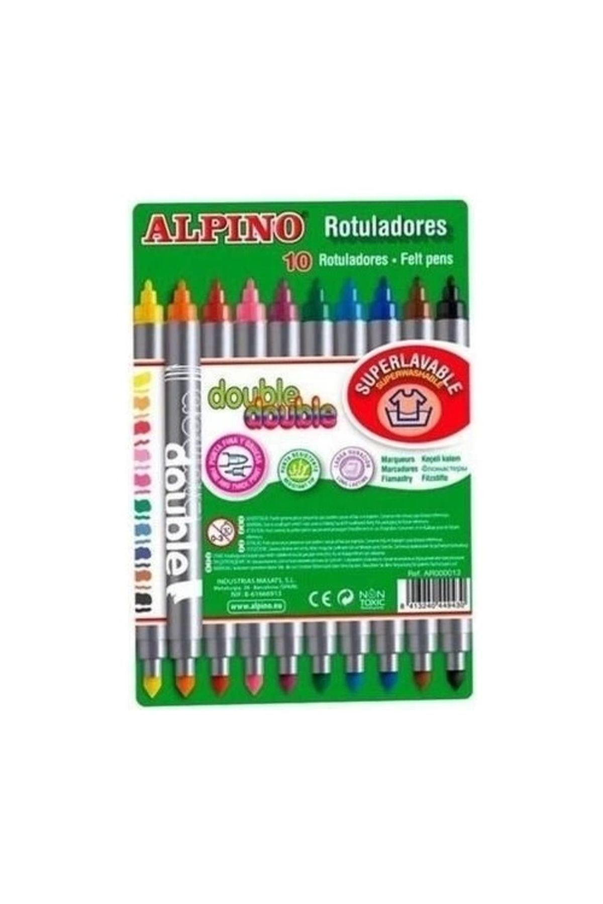 Alpıno Çift Yönlü Keçeli Kalem 10 Lu Ar-0013 Yıkan