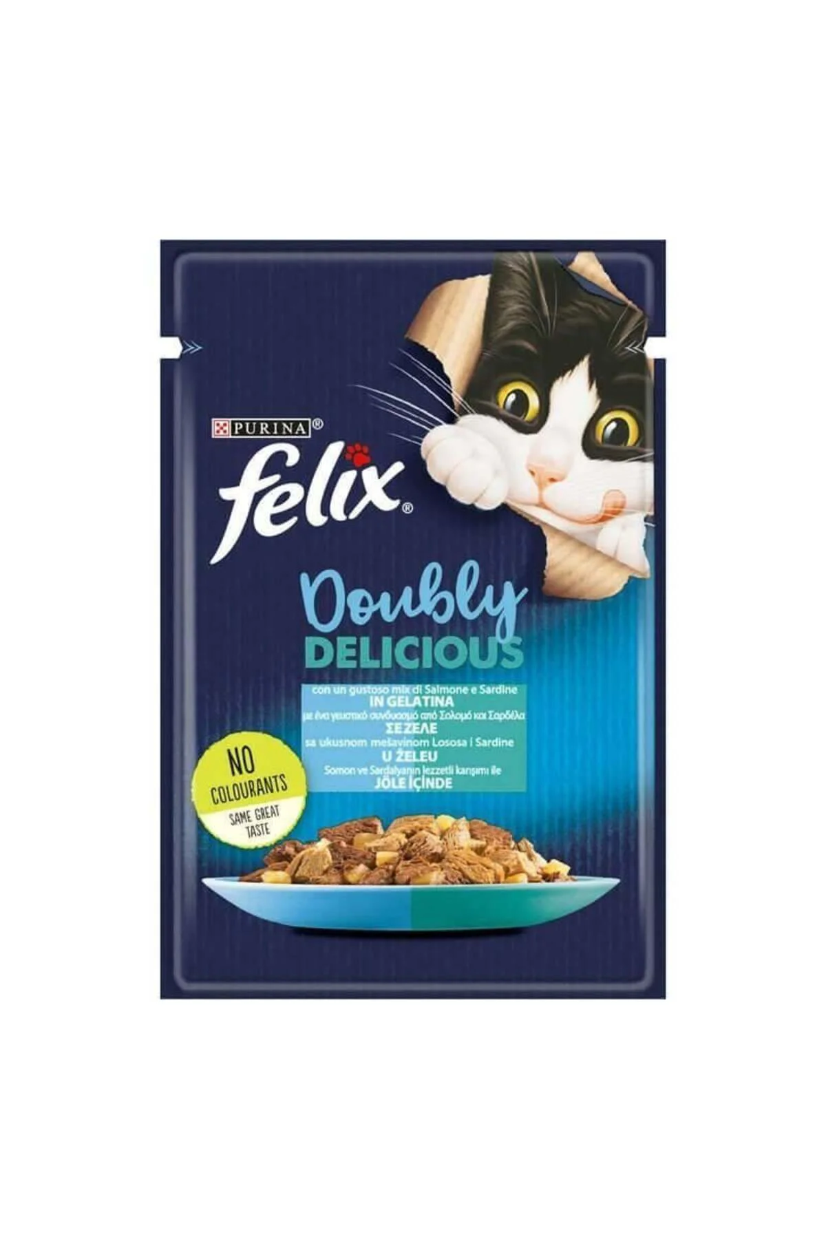 Çifte Lezzet Somonlu ve Sardalyalı Kedi Konservesi 85 gr