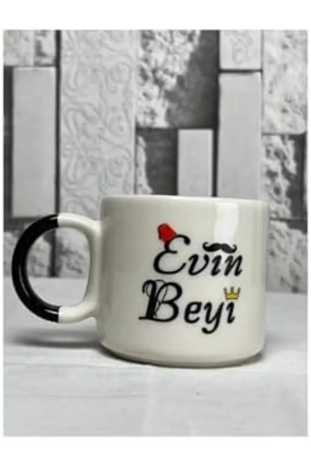 ÇİFTLER İÇİN, EVİN HANIMI EVİN BEYİ SERAMİK 2'Lİ EL YAPIMI ÇAY K