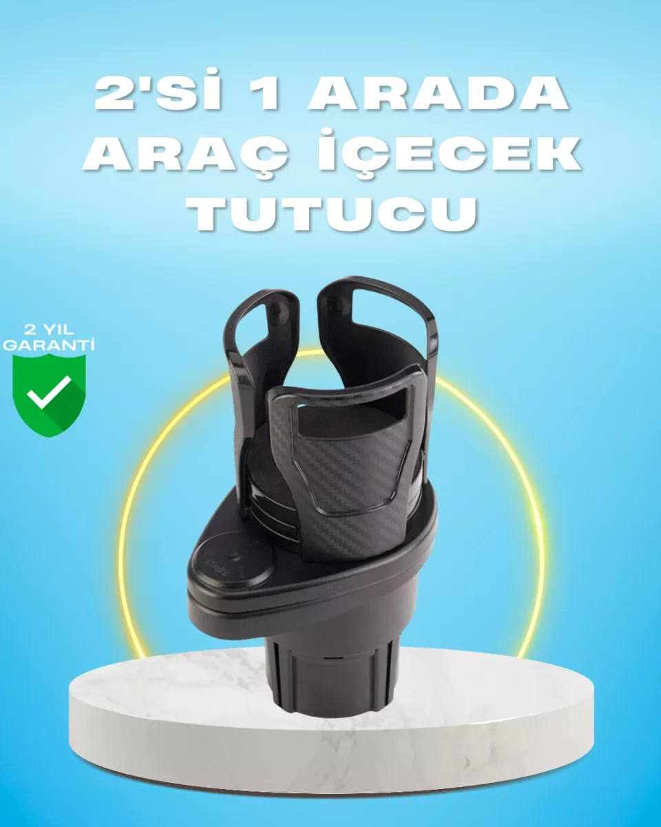 Çiftli Araba Bardak Tutucu Karbon Fiber Görünümlü 360° Ayarlı - Lisinya Çiftli Araba Bardak Tutucu Karbon Fiber Görünümlü 360° Ayarlı - Lisinya