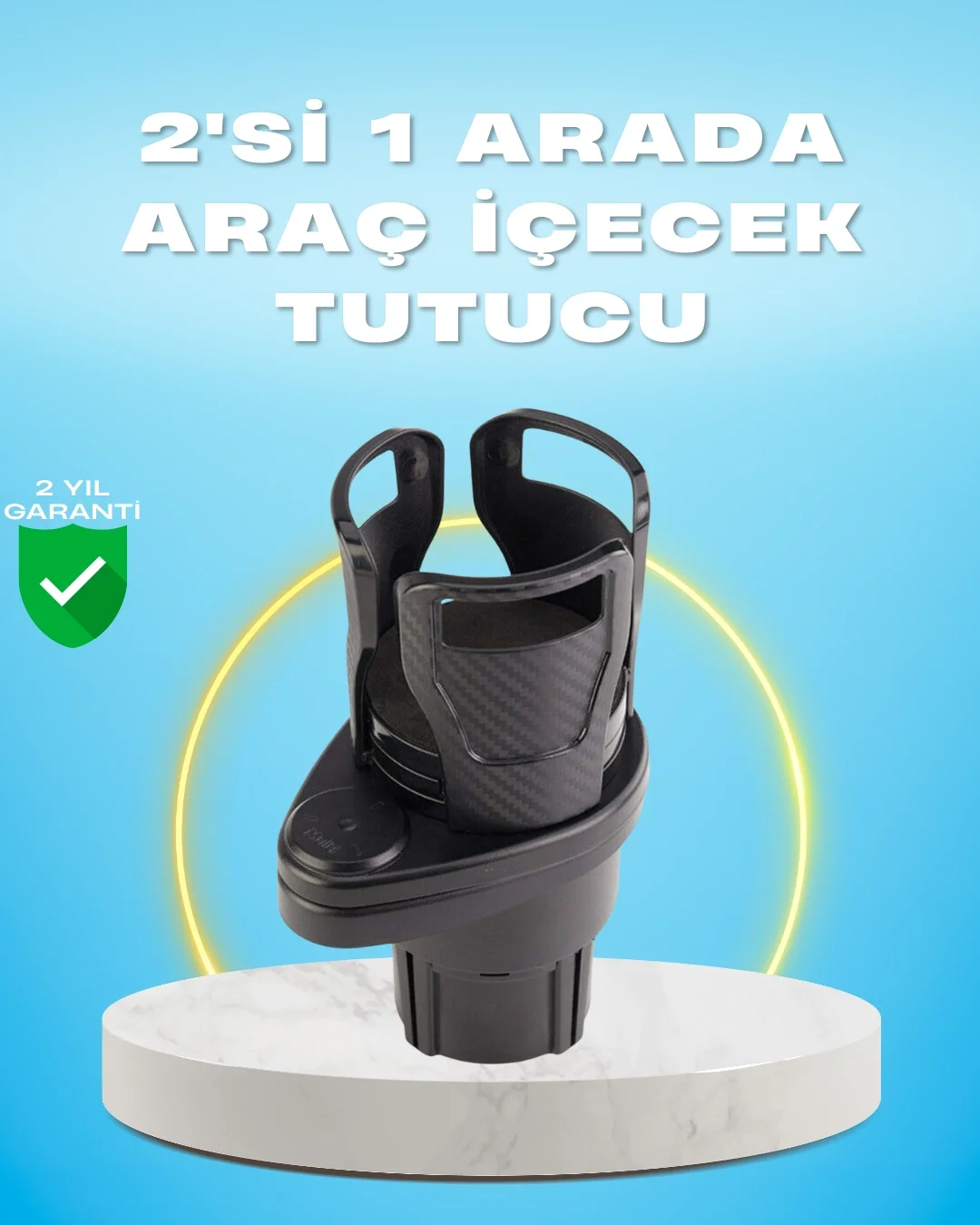 Çiftli Araba Bardak Tutucu Karbon Fiber Görünümlü 360° Ayarlı Çiftli Araba Bardak Tutucu Karbon Fiber Görünümlü 360° Ayarlı