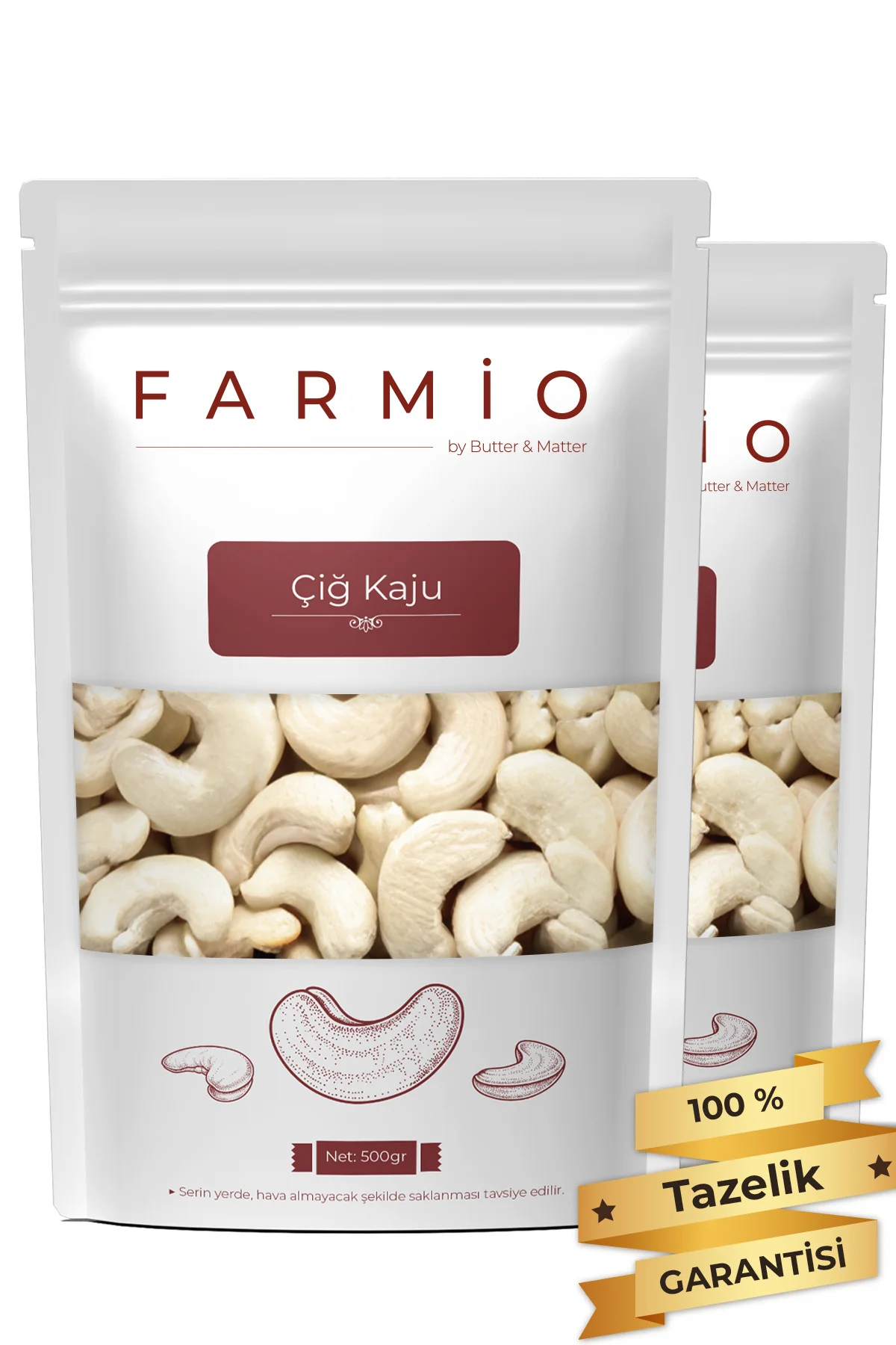 Çiğ Kaju 1kg - Taptaze Yeni Mahsül - Yağsız & Tuzsuz Naturel Hafi