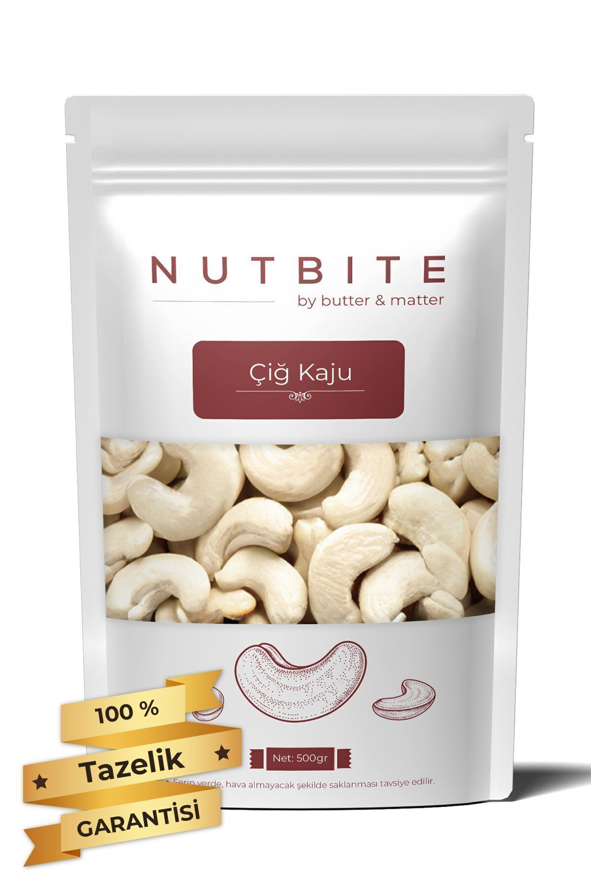 Çiğ Kaju 500gr - Taptaze Yeni Mahsül - Yağsız & Tuzsuz Naturel Ha