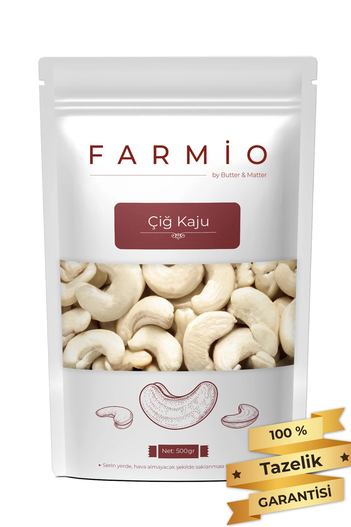 Çiğ Kaju 500gr - Taptaze Yeni Mahsül - Yağsız & Tuzsuz Naturel Ha
