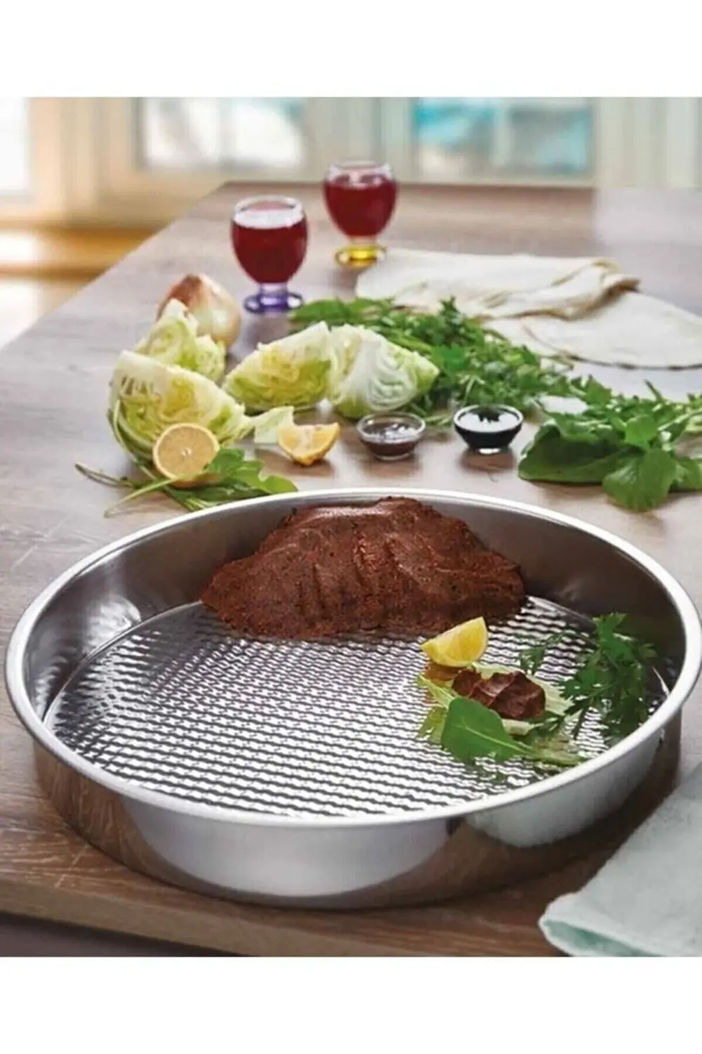 Çiğ Köfte Leğeni Çiğ Köfte Yoğurma Leğeni Paslanmaz Çelik 36 Cm