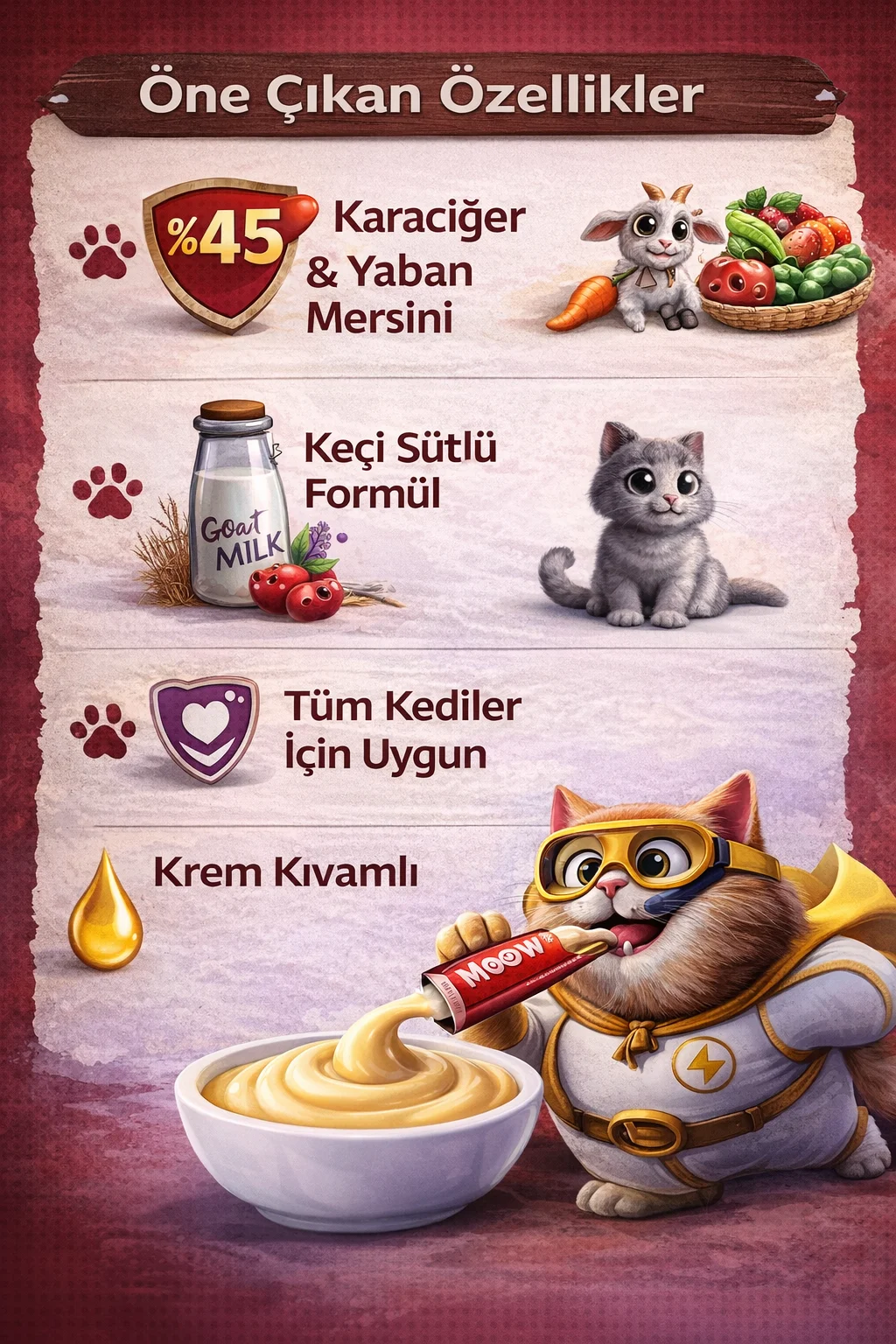 Ciğerli Kızılcıklı Keçi Sütlü Kedi Krema Ödülü 6x12g