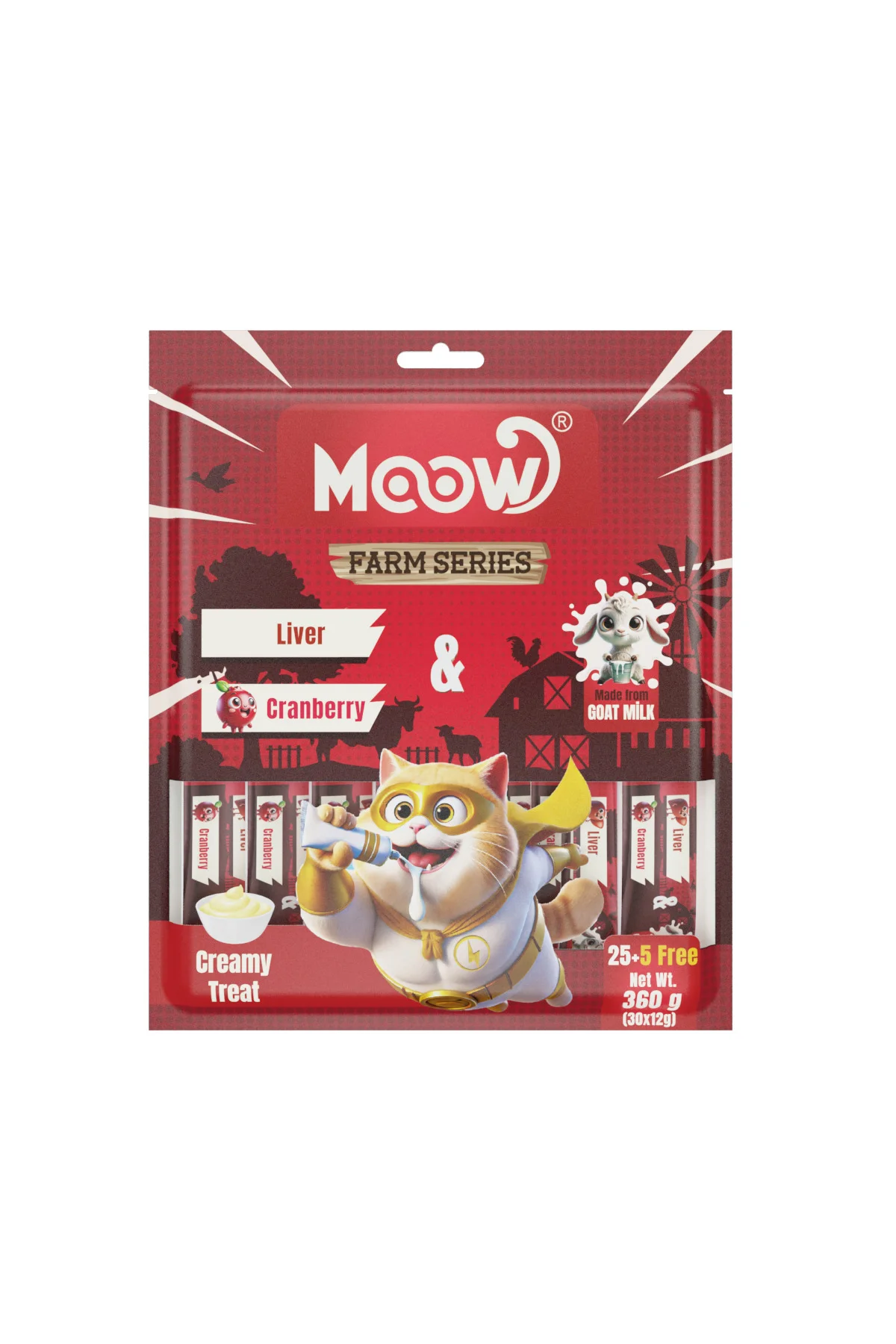 Ciğerli&Kızılcıklı Keçi Sütlü 12gr x 30'lu Kedi Krema Ödülü