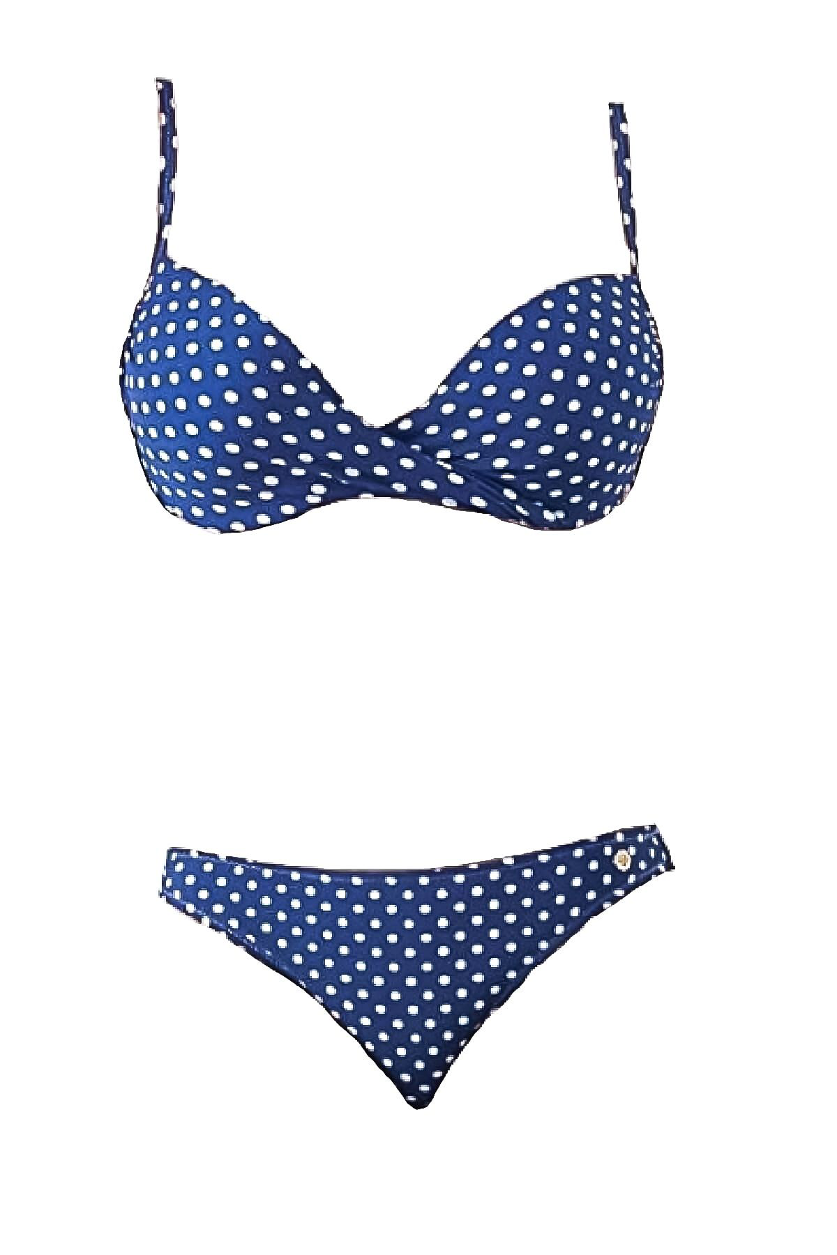 Blackspade Çıkartılabilir Destekli Bikini Takımı Puantiyeli Lacivert