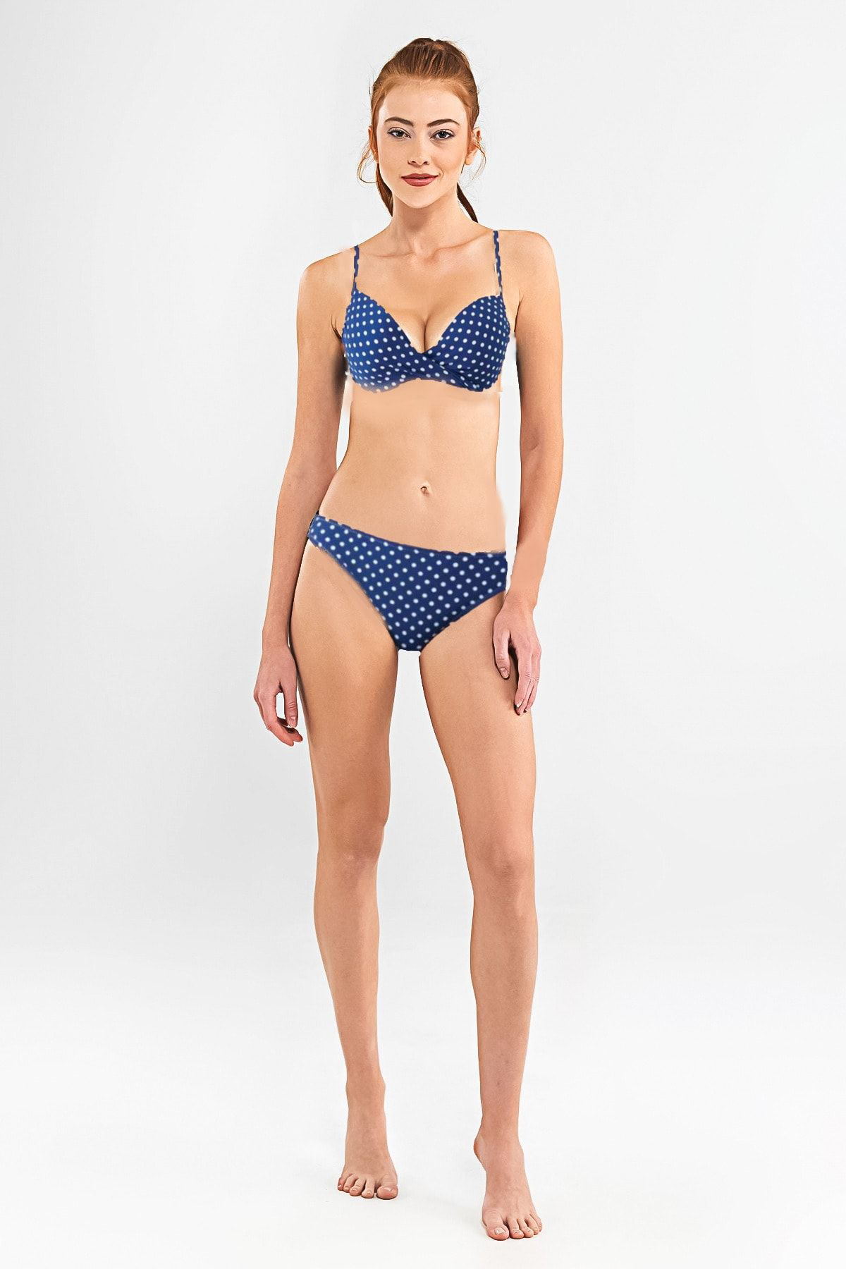 Blackspade Çıkartılabilir Destekli Bikini Takımı Puantiyeli Lacivert