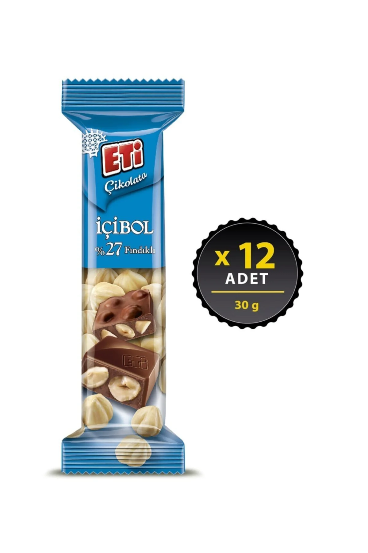 Çikolata İçibol %27 Fındıklı 30 g x 12 Adet