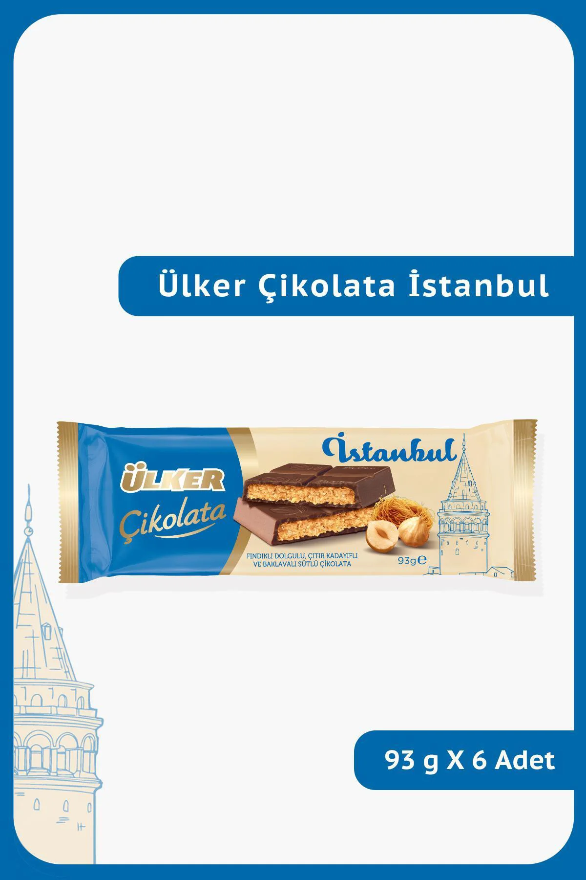 Çikolata İSTANBUL - Fındıklı Dolgulu, Çıtır Kadayıflı ve Baklaval