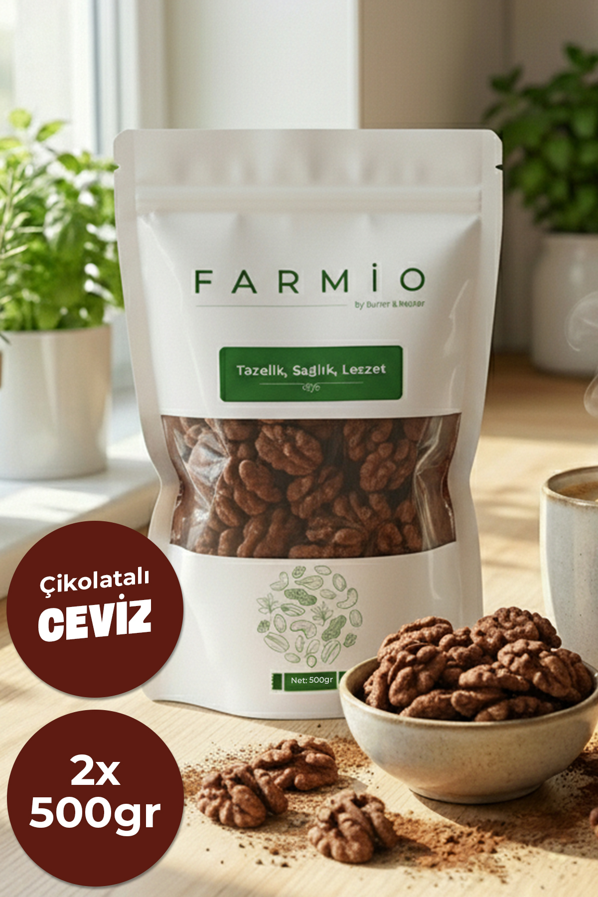 Çikolata Kaplı Ceviz 1kg - Sütlü Çikolatalı Ceviz - 2x500gr