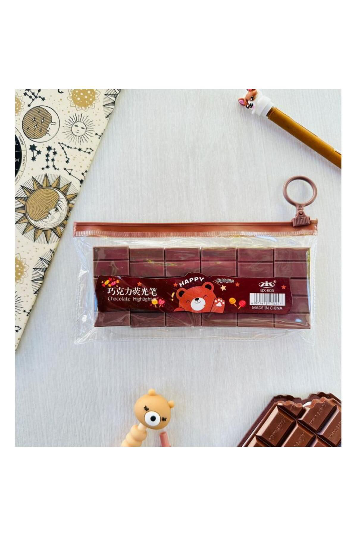 Çikolata Tasarımlı Fosforlu Kalem