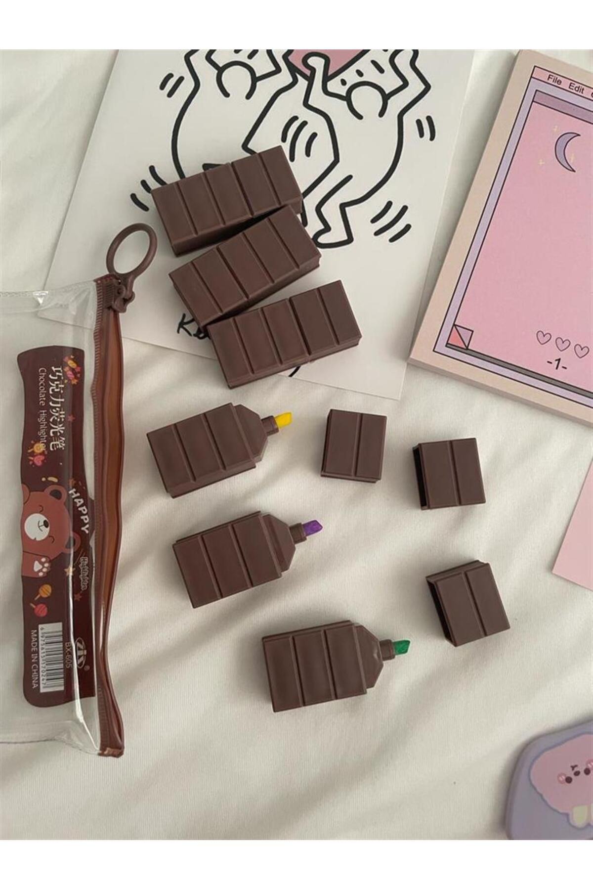 Çikolata Tasarımlı Fosforlu Kalem