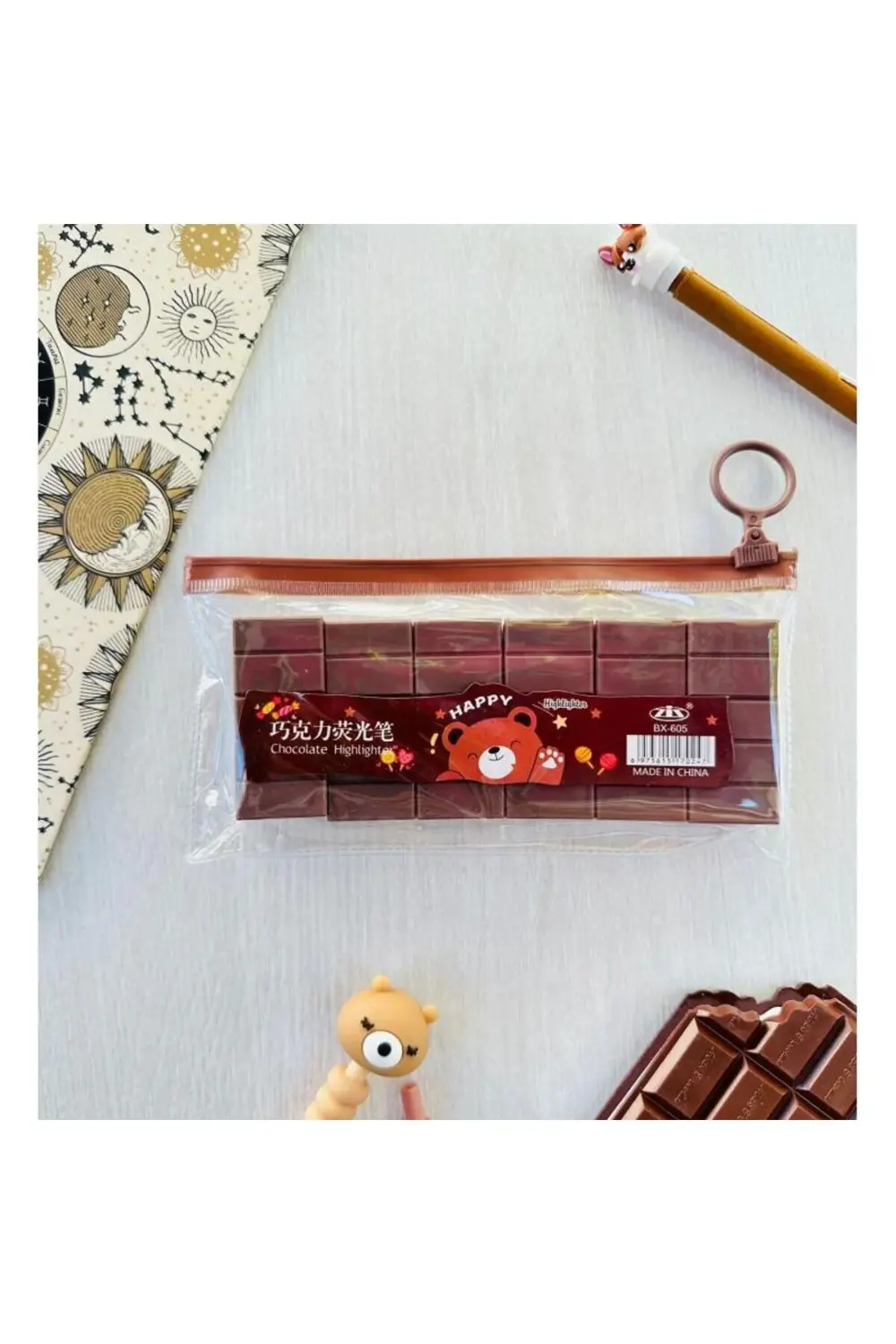 Çikolata Tasarımlı Fosforlu Kalem