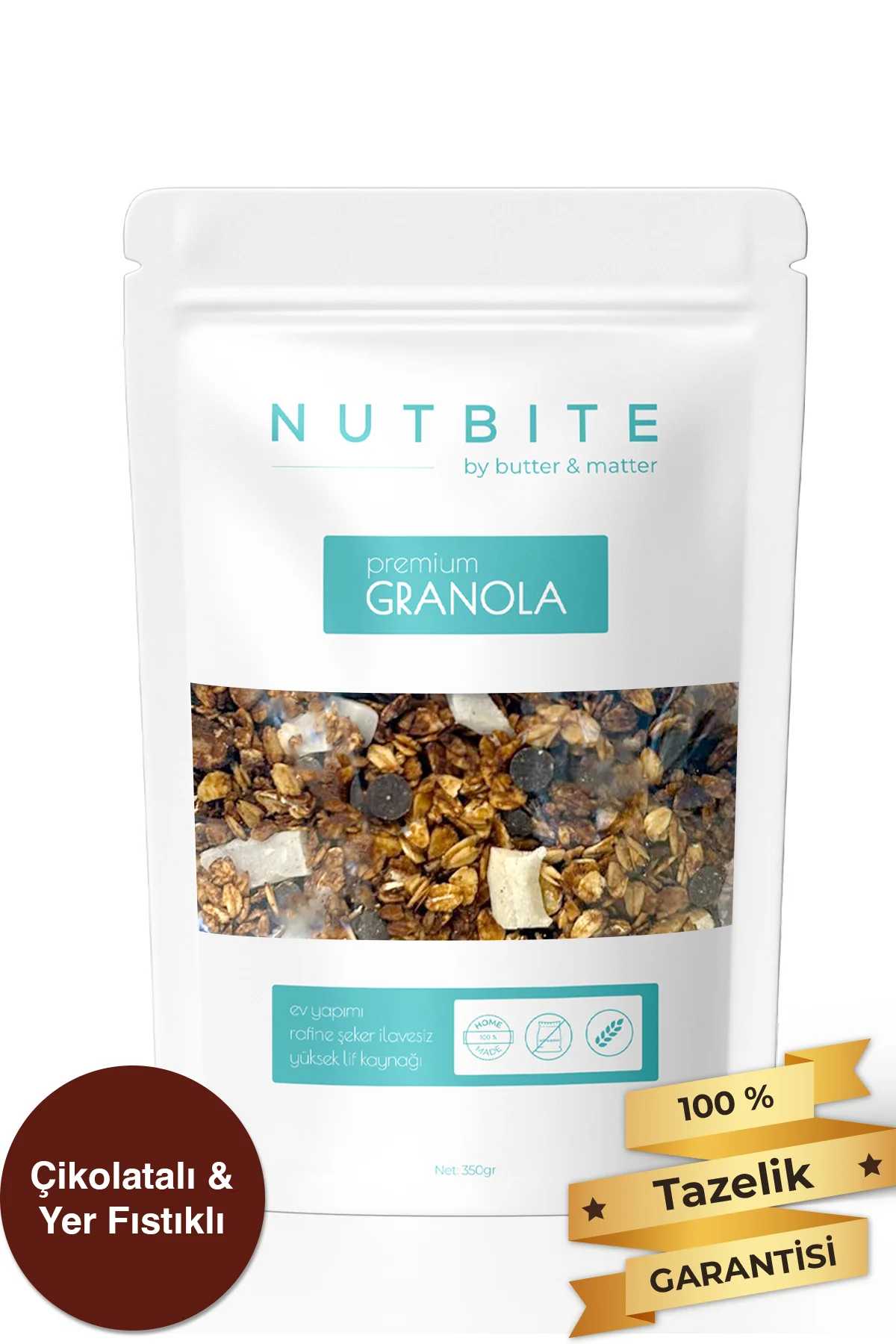 Çikolatalı & Yer Fıstıklı Granola 350gr - İlave Şekersiz - Gurme 
