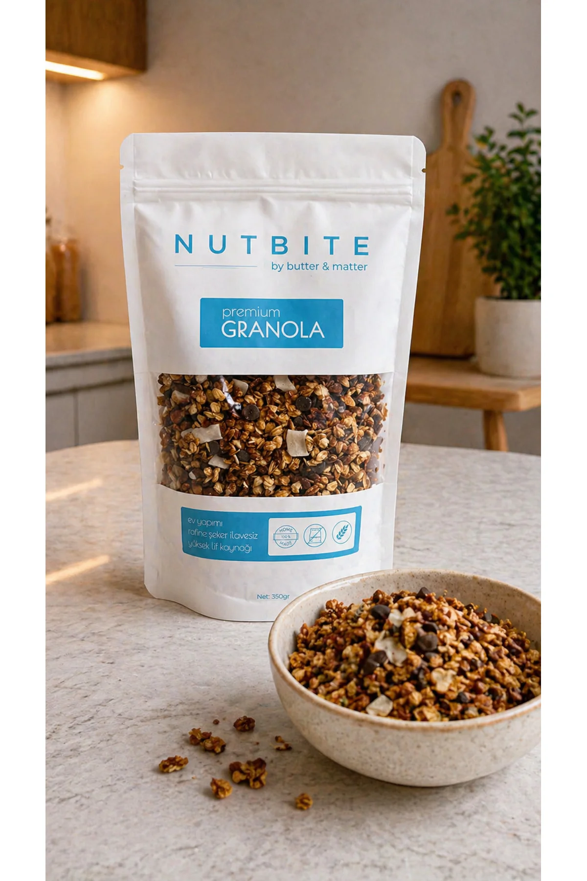 Çikolatalı & Yer Fıstıklı Granola 350gr - İlave Şekersiz - Gurme 