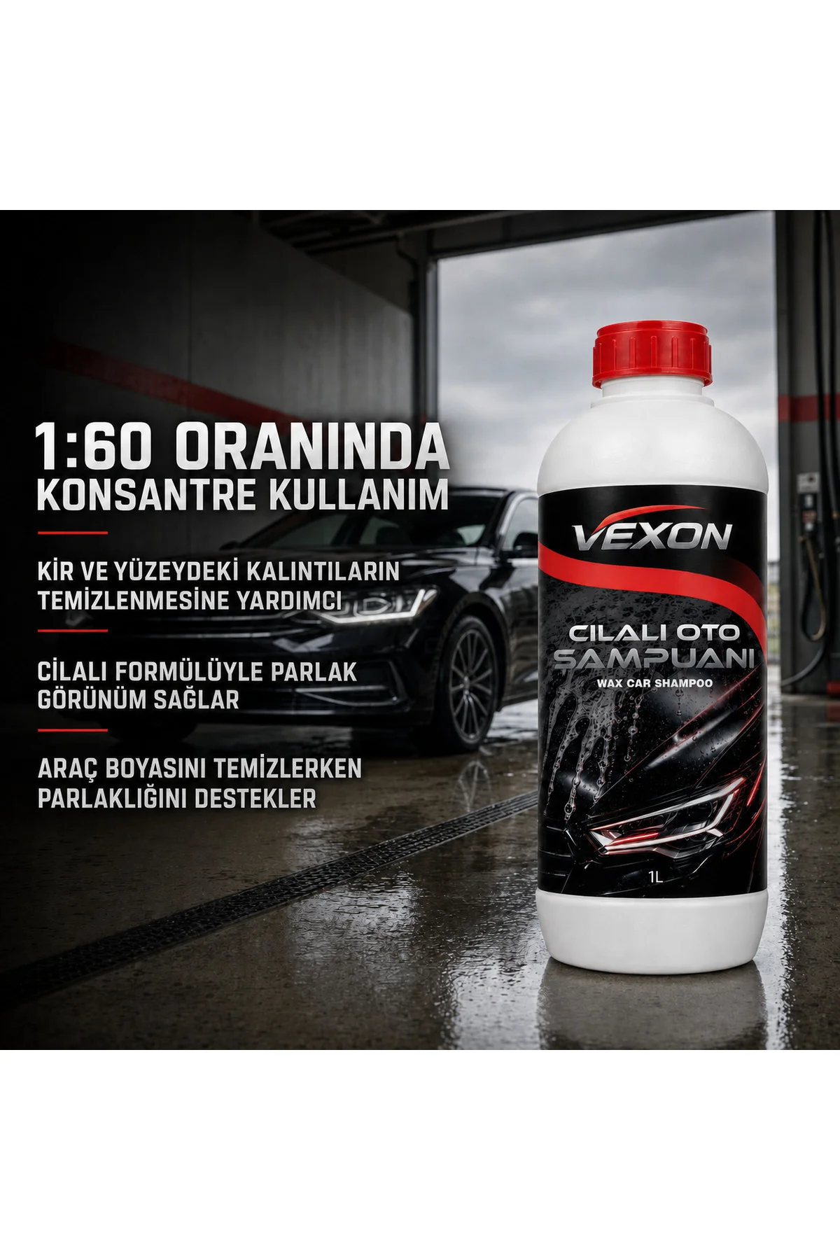 Cilalı Oto Şampuanı 1 L – pH Nötr, Parlaklık Veren Konsantre Araç Yıkama Şampuanı Cilalı Oto Şampuanı 1 L – pH Nötr, Parlaklık Veren Konsantre Araç Yıkama Şampuanı