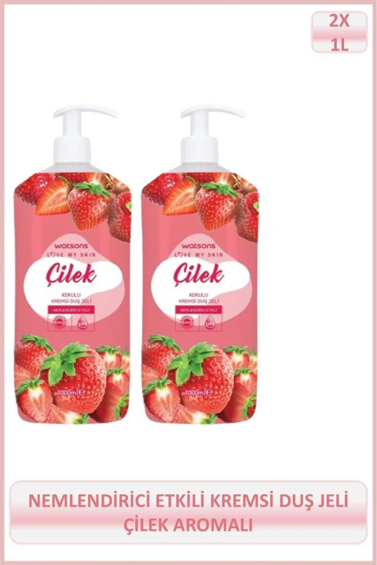 Çilek Aromalı Kremsi Duş Jeli 1000 Ml X2 Adet