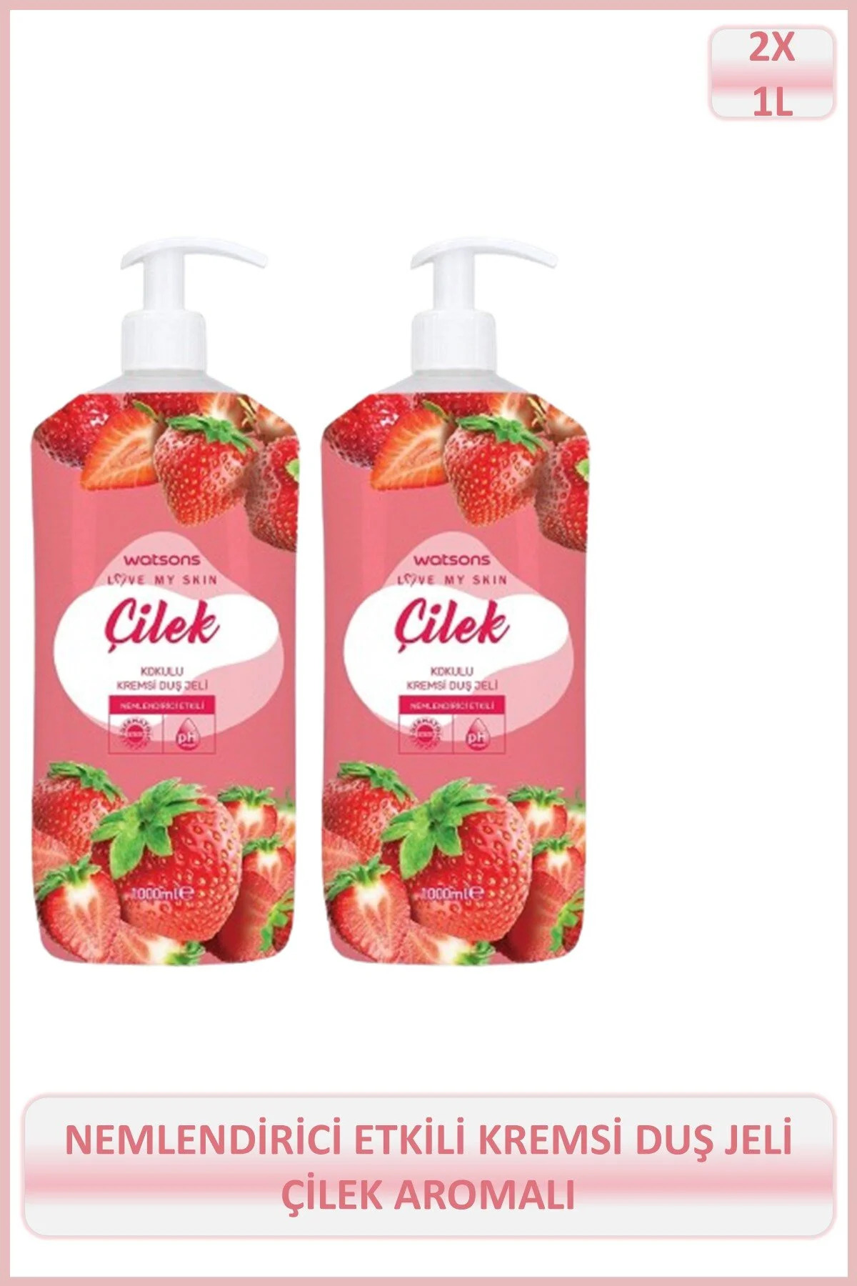 Çilek Aromalı Kremsi Duş Jeli 1000 Ml X2 Adet