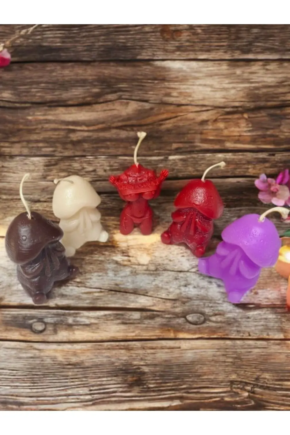 ÇİLEK KOKULU ESPRİLİ HEDİYELİK 5 Lİ MUM SETİ