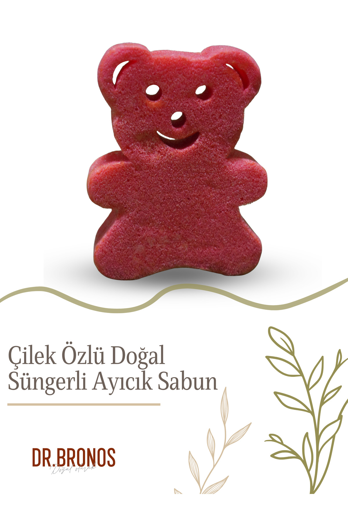 Çilek Özlü Doğal Süngerli Ayıcık Sabun 135 gr