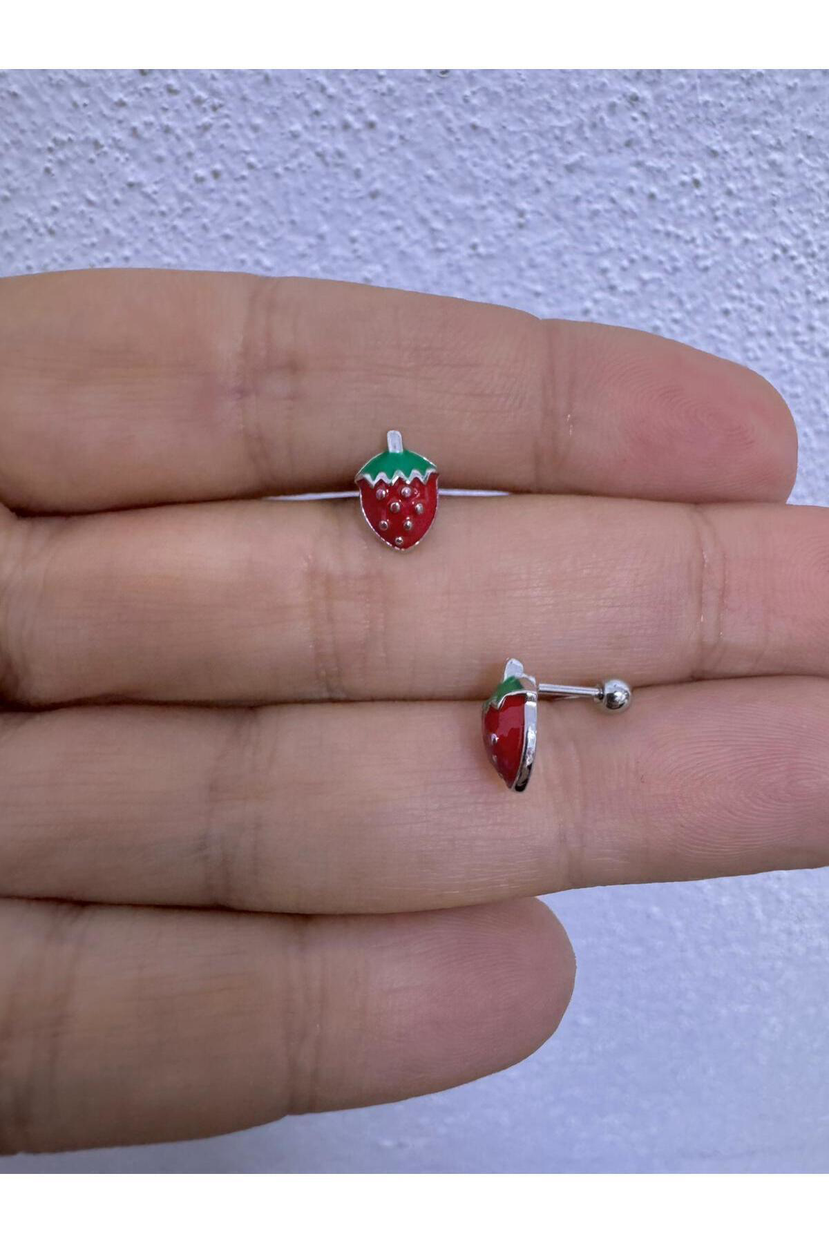 çilek tragus helix lobe uyumlu 1 adet piercing