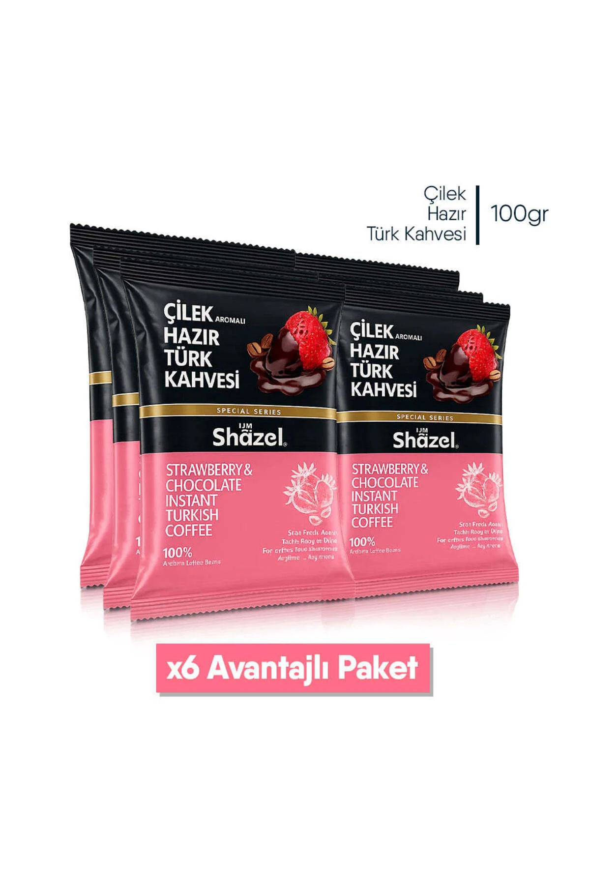 Çilekli Hazır Türk Kahvesi 100 G X 6 Adet (AROMALI) Fiyatı, Yorumları ve Özellikleri
