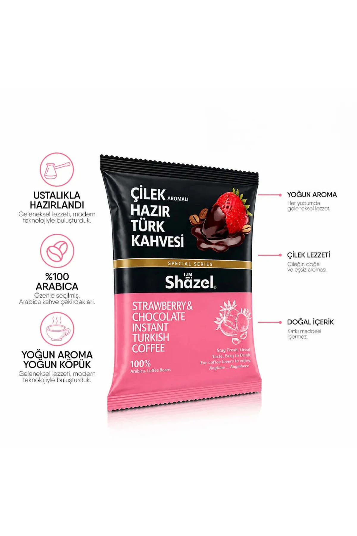Çilekli Hazır Türk Kahvesi 100 G X 6 Adet (AROMALI) Fiyatı, Yorumları ve Özellikleri