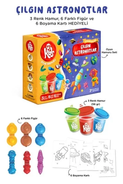 Çılgın Astronotlar Oyun Hamuru Seti (15 Parça - 340 Gr) Fiyatı, Yorumları ve Özellikleri