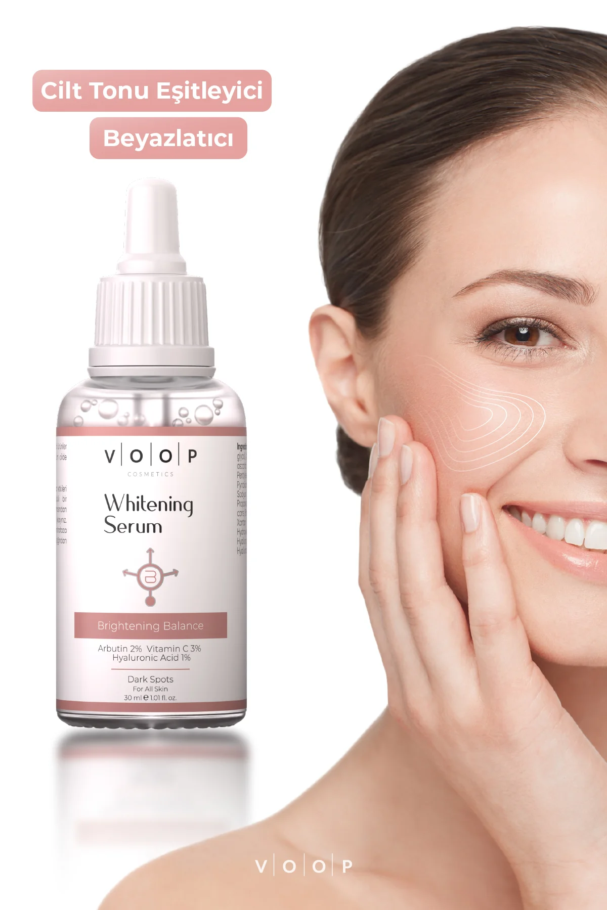 Cilt Beyazlatıcı Aydınlatıcı Leke Karşıtı Bakımı Serum %2 Arbutin %3 Vitamin C %1 Hyaluronik 30 ml