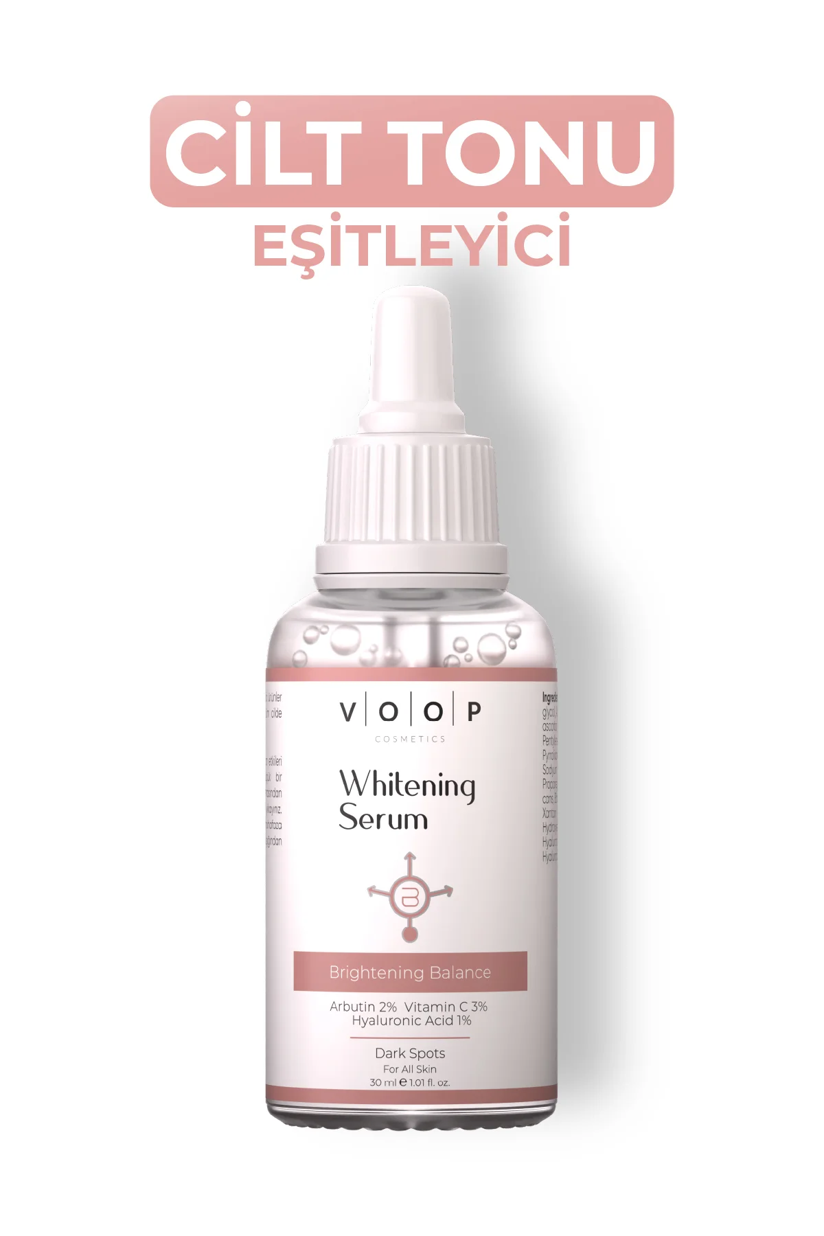 Cilt Beyazlatıcı Aydınlatıcı Leke Karşıtı Bakımı Serum %2 Arbutin %3 Vitamin C %1 Hyaluronik 30 ml