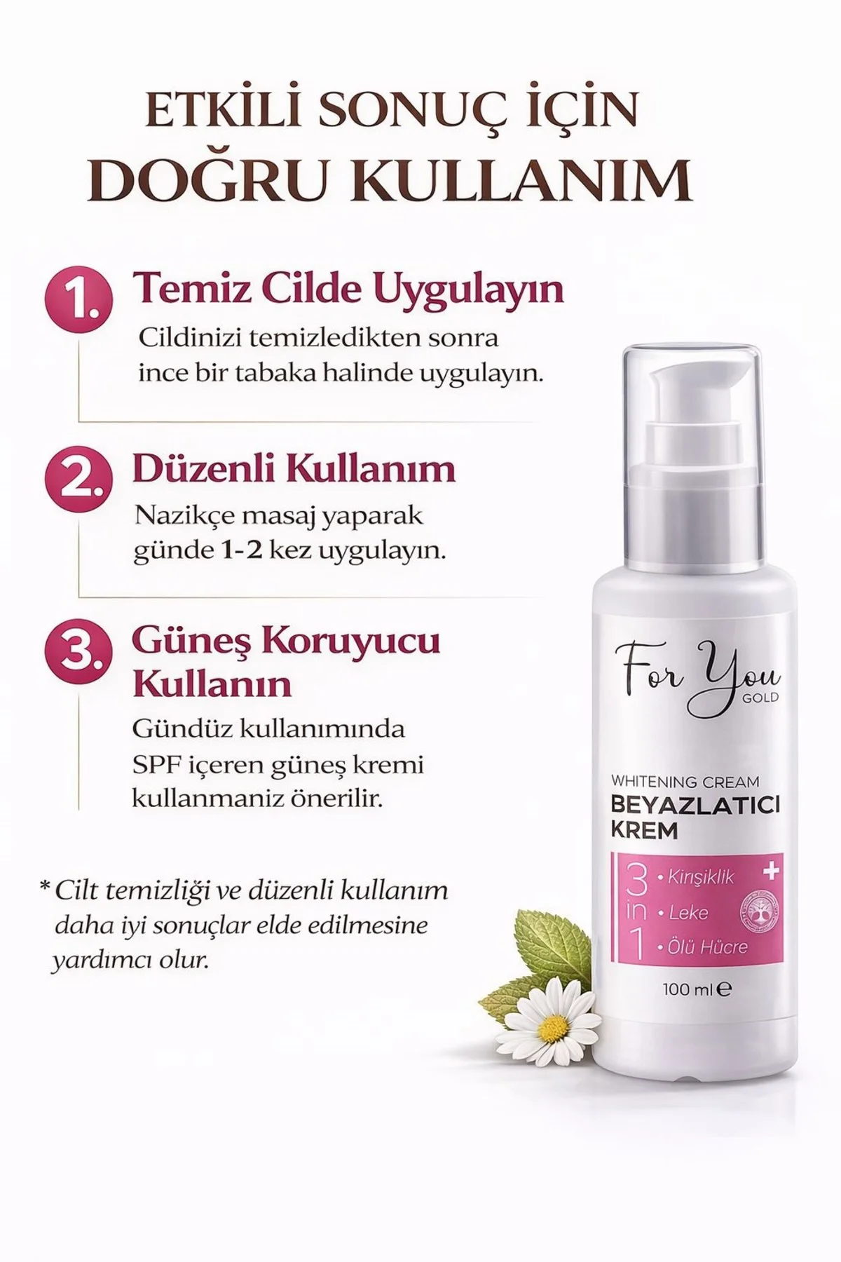 Cilt Beyazlatıcı Krem (Kararma Karşıtı - Ton Eşitleyici - Renk Aç